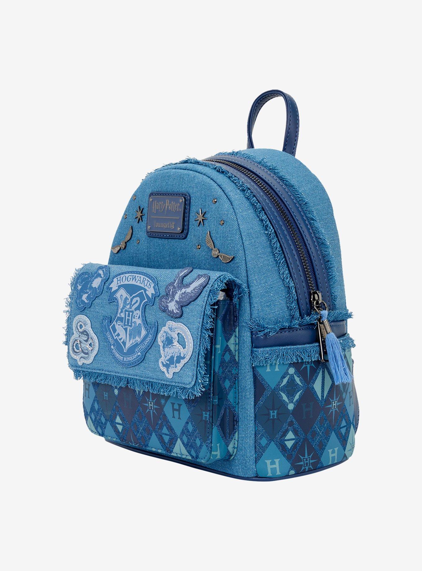 Loungefly Harry Potter Denim Hogwarts Patches Mini Backpack