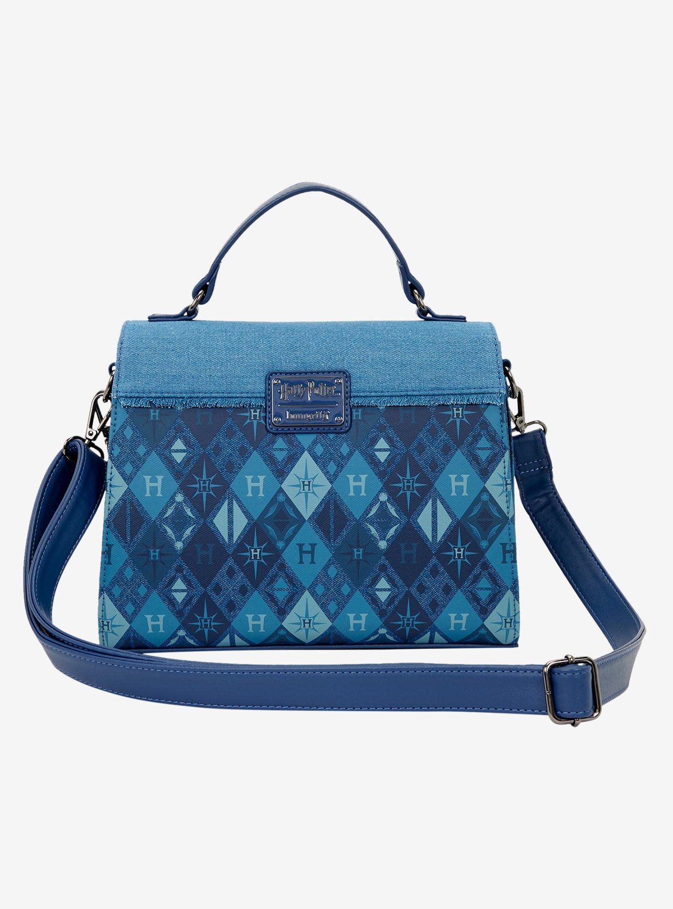 Loungefly Harry Potter Denim Hogwarts Patches Crossbody Bag, , hi-res