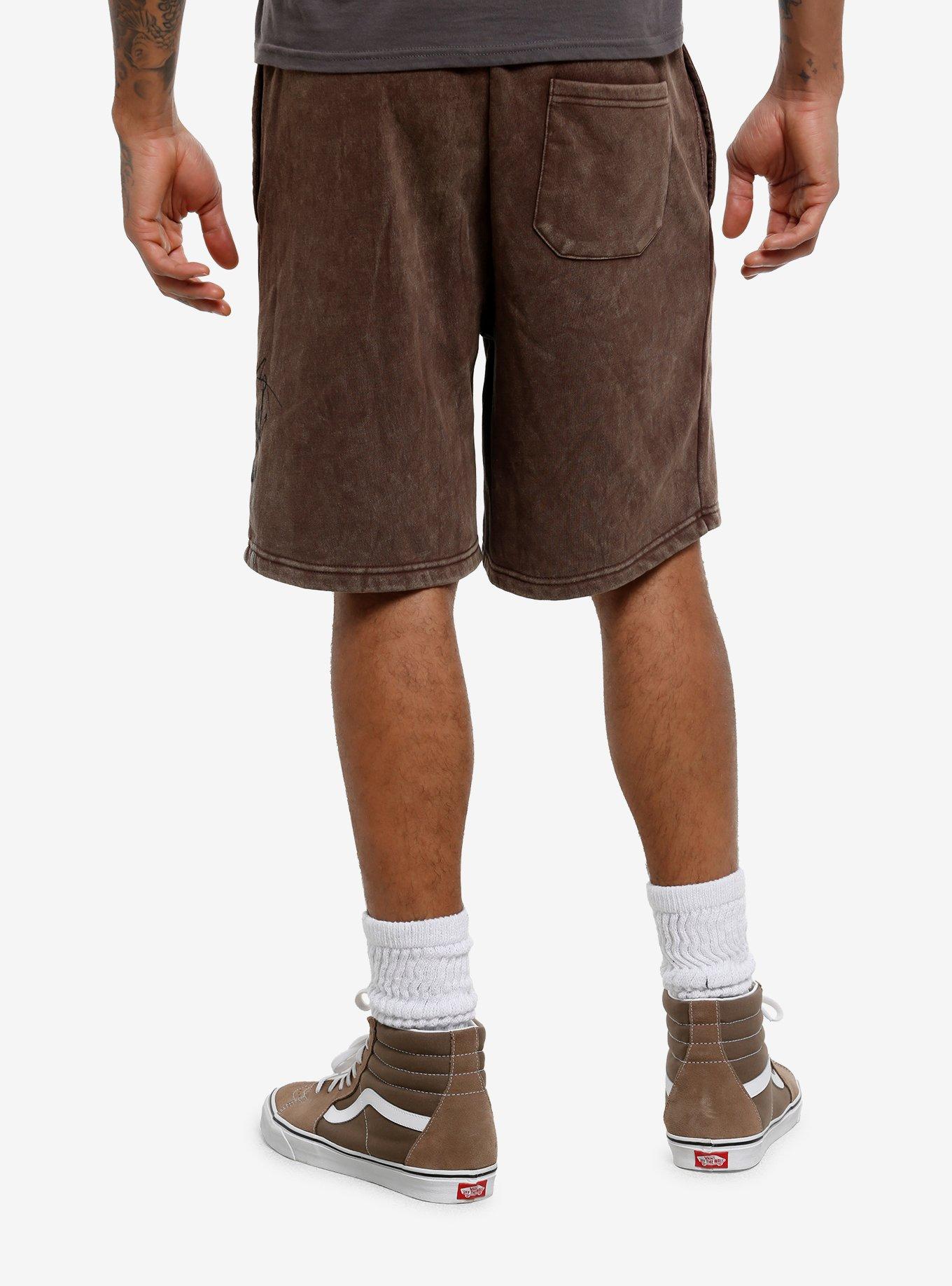 Skeleton Sketch Brown Wash Lounge Shorts, , hi-res