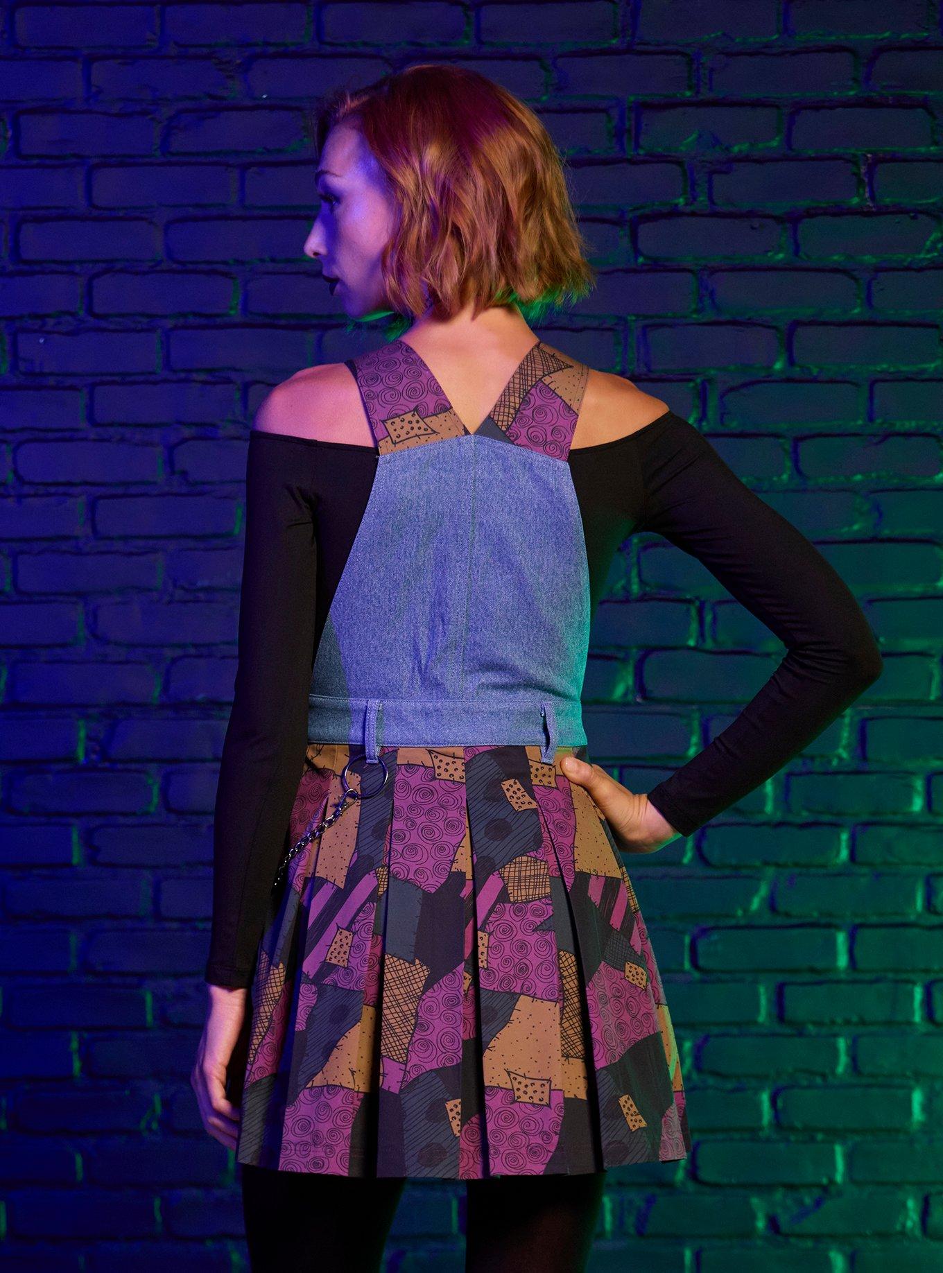 Her Universe The Nightmare Before Christmas Sally Patchwork Side Chain Skirtall, MULTI, alternate