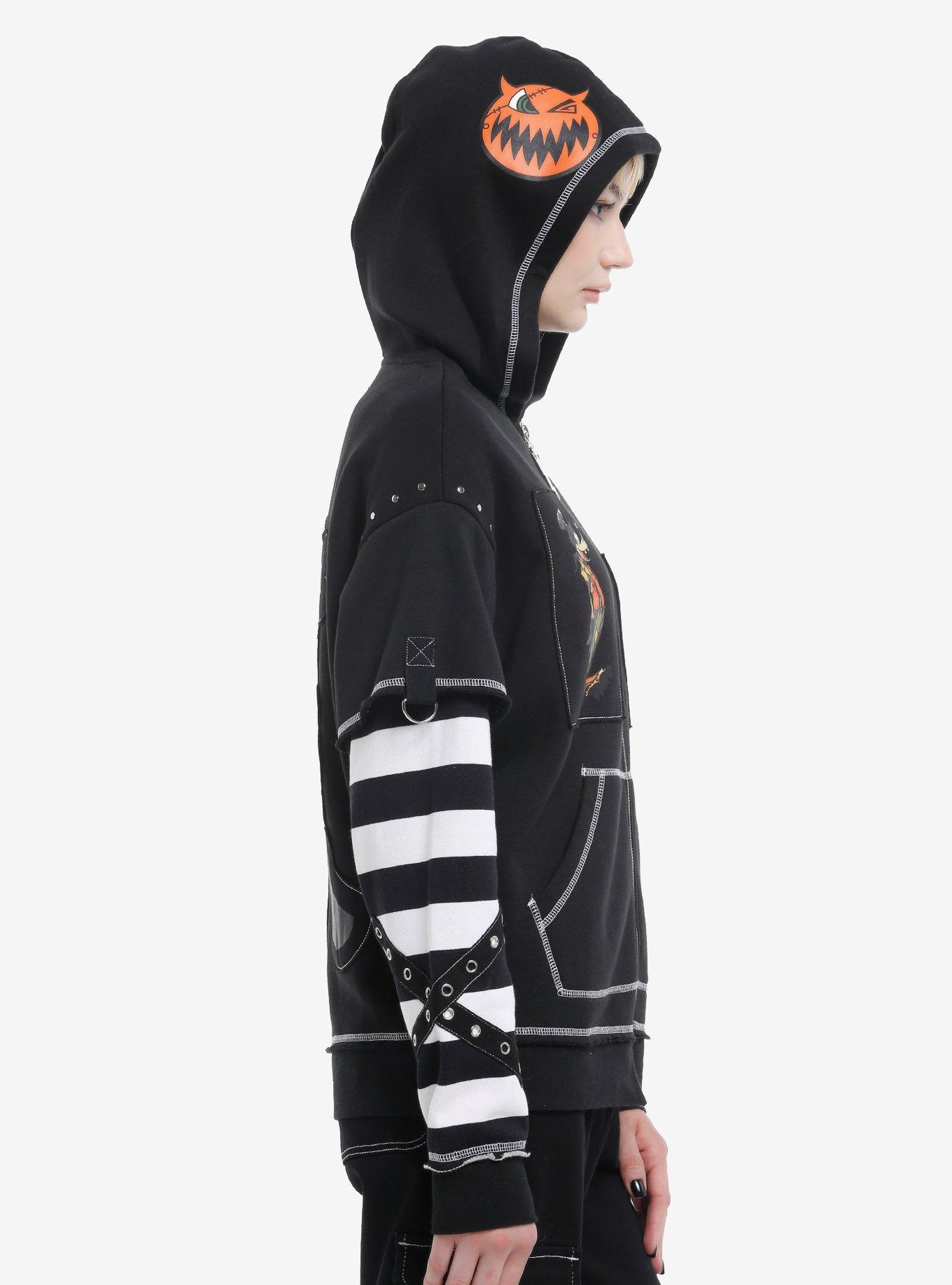 Disney Kingdom Hearts Halloween Town Girls Twofer Hoodie, MULTI, alternate