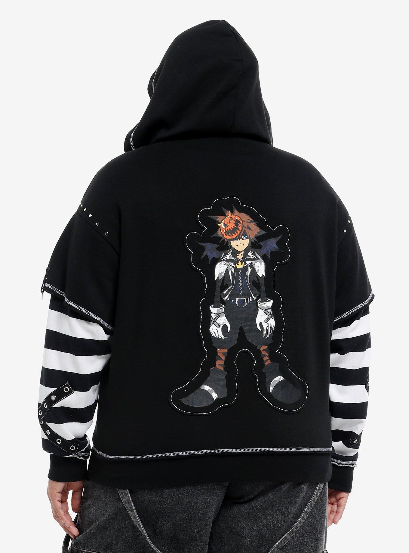 Disney Kingdom Hearts Halloween Town Girls Twofer Hoodie Plus Size, , hi-res
