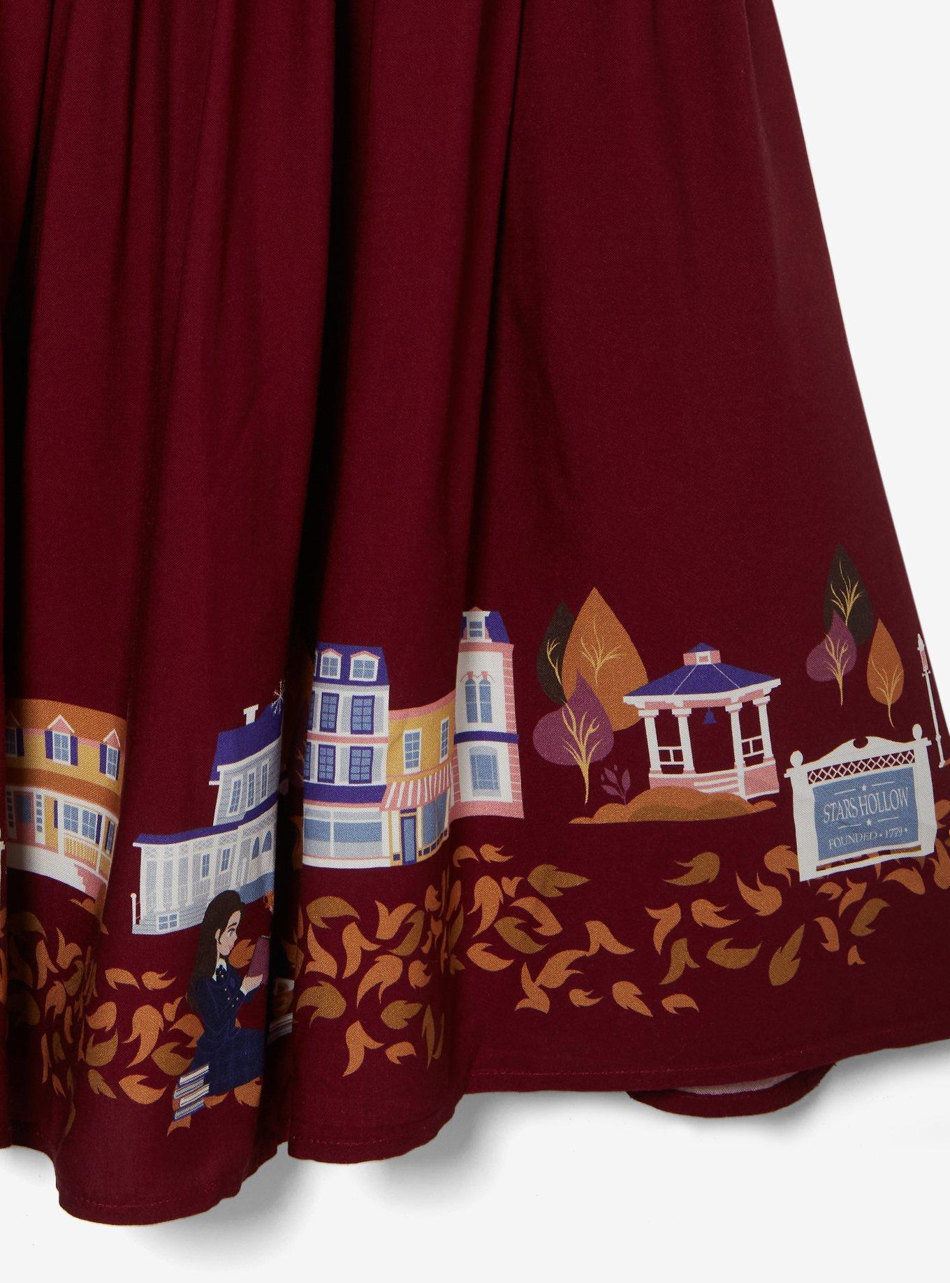 Gilmore Girls Stars Hollow Smock Dress - BoxLunch Exclusive, PLUM, alternate