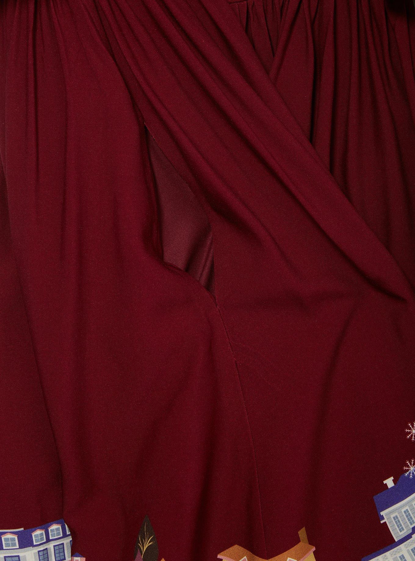 Gilmore Girls Stars Hollow Plus Size Smock Dress - BoxLunch Exclusive, PLUM, alternate