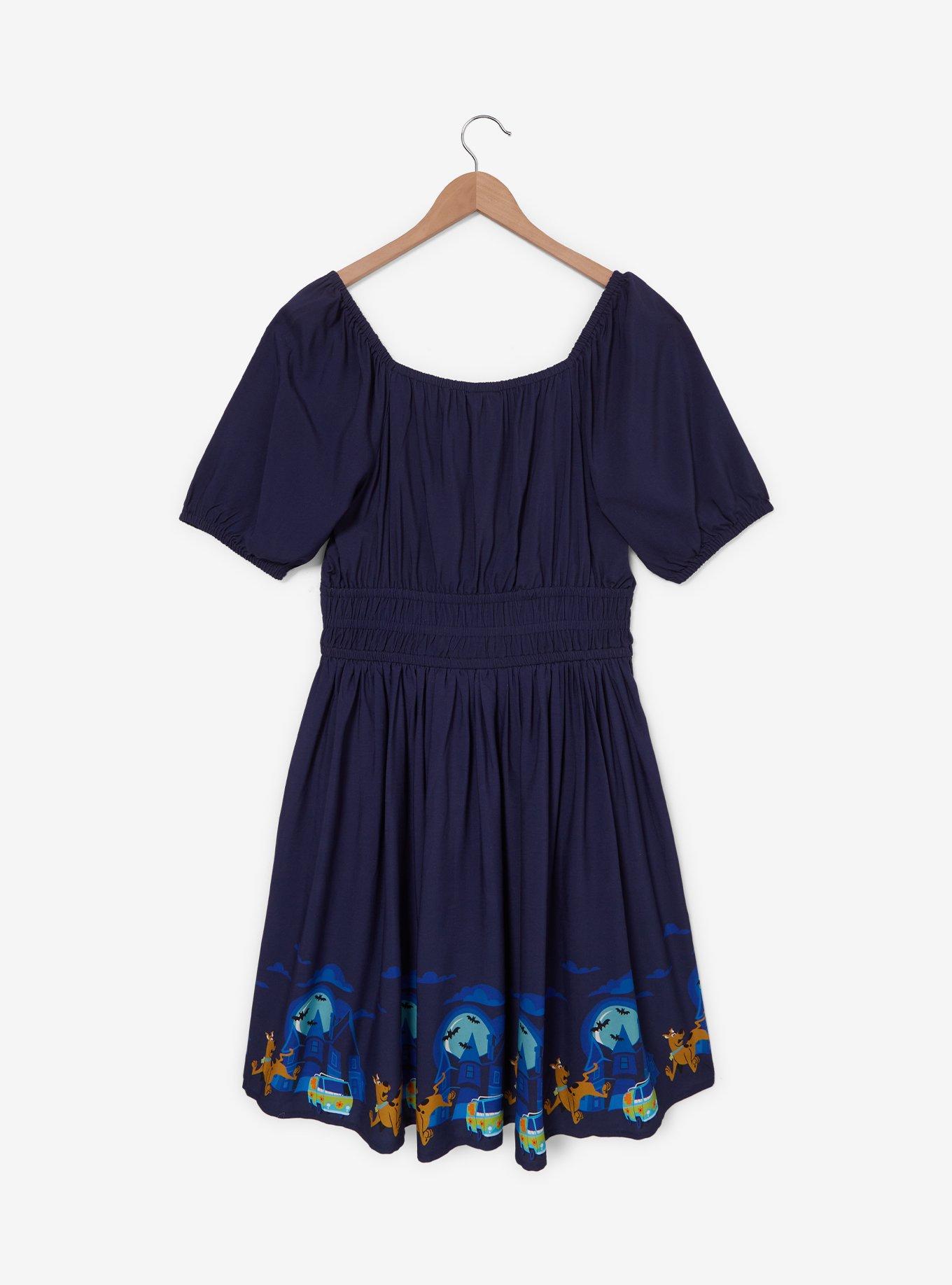 Ashley Taylor Scooby-Doo! Haunted House Plus Size Smock Dress - BoxLunch Exclusive, BLUE, alternate