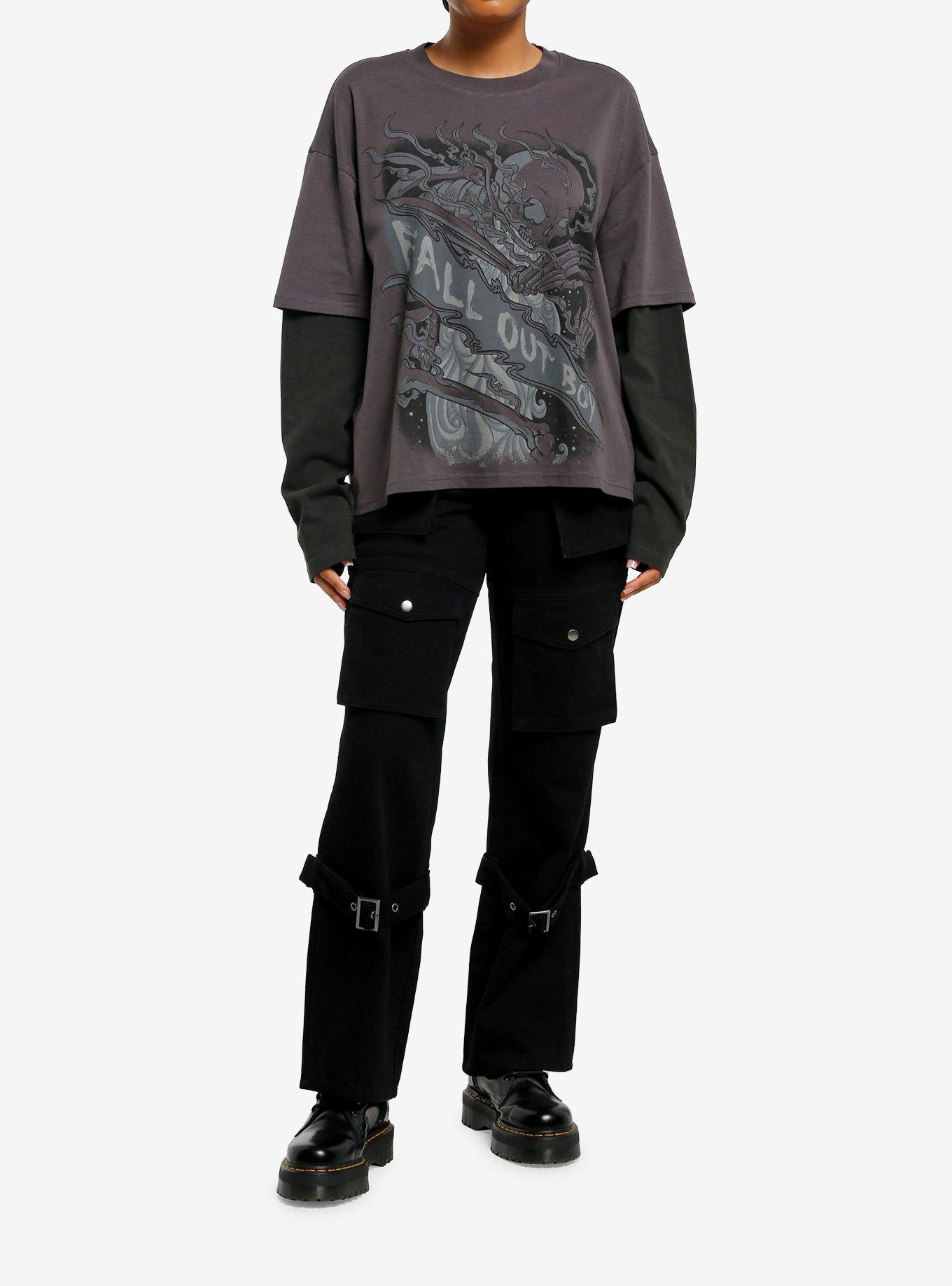 Fall Out Boy Blazing Skeleton Twofer Long-Sleeve T-Shirt, , hi-res
