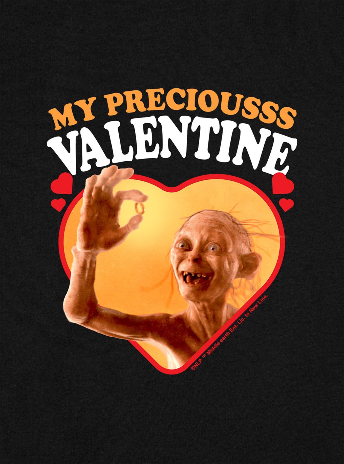 The Lord of the Rings Gollum My Precious Valentine Cap Sleeve Baby Rib Women's Crop Top, BLACK, alternate