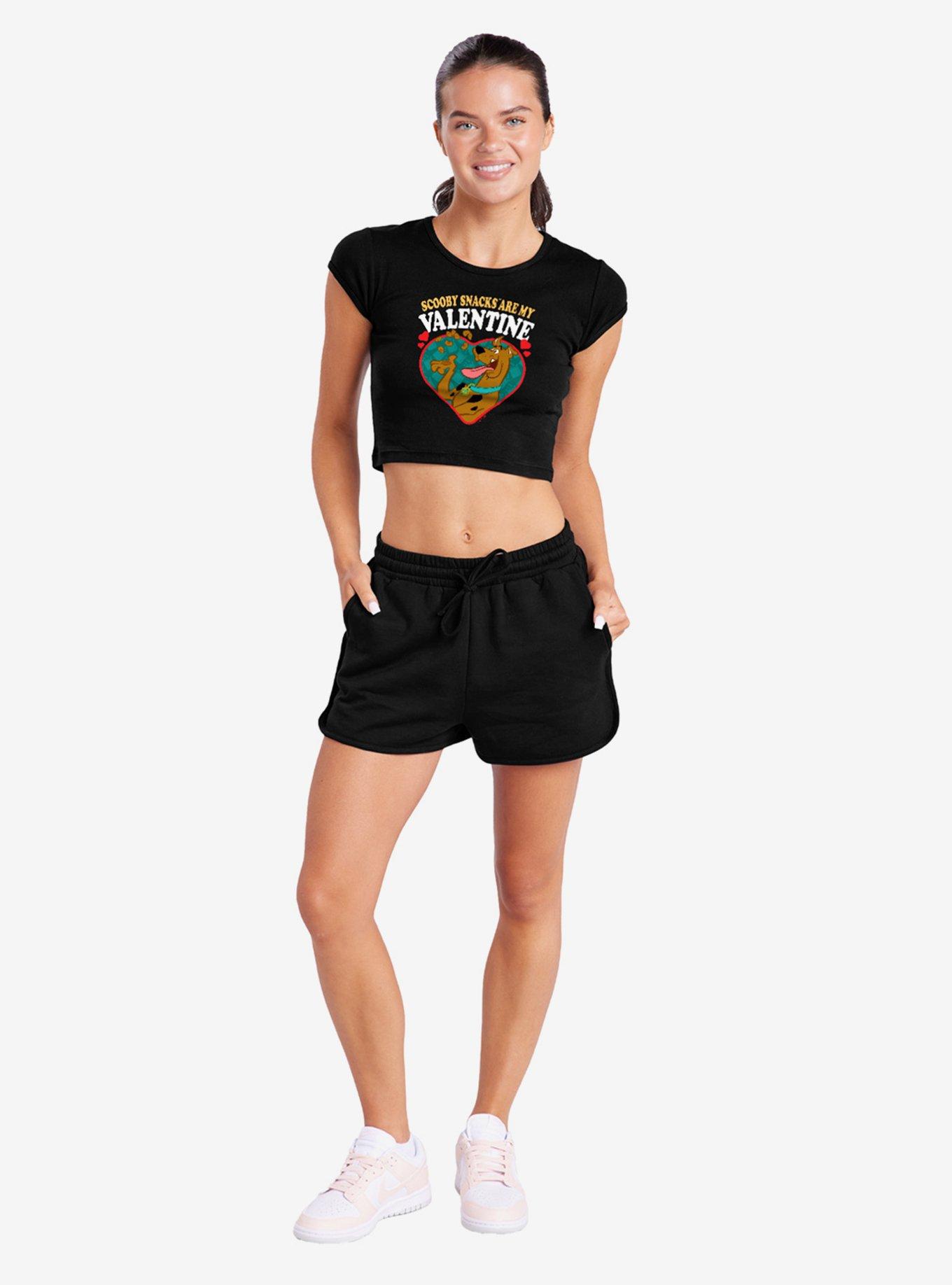 Scooby-Doo! Scooby Snacks Are My Valentine Cap Sleeve Baby Rib Women's Crop Top, , hi-res
