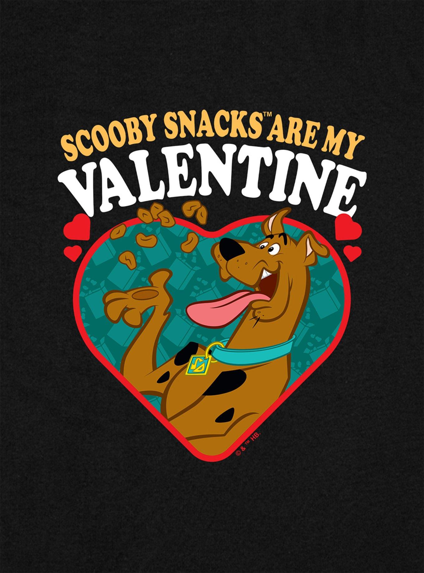 Scooby-Doo! Scooby Snacks Are My Valentine Cap Sleeve Baby Rib Women's Crop Top, BLACK, alternate