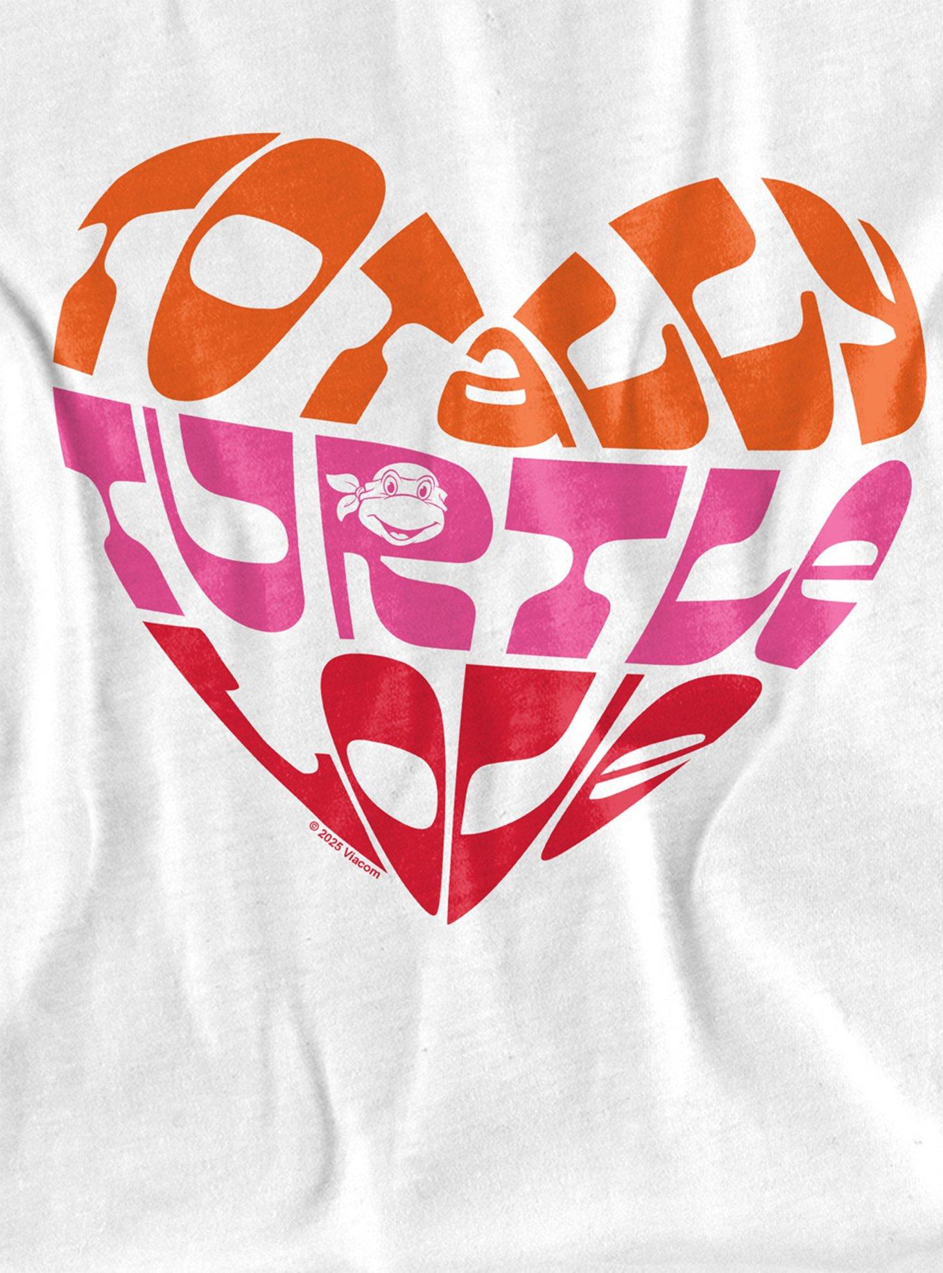 Teenage Mutant Ninja Turtles Totally Turtle Love Women's Crop Top T-Shirt, BRIGHT WHITE, alternate