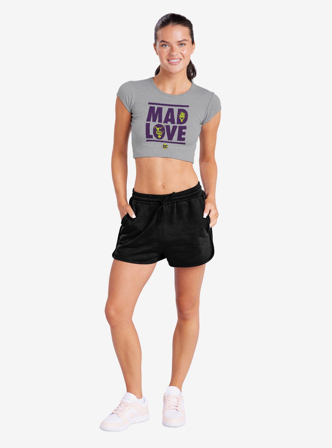 DC Comics Joker Harley Quinn Mad Love Cap Sleeve Baby Rib Women's Crop Top, , hi-res