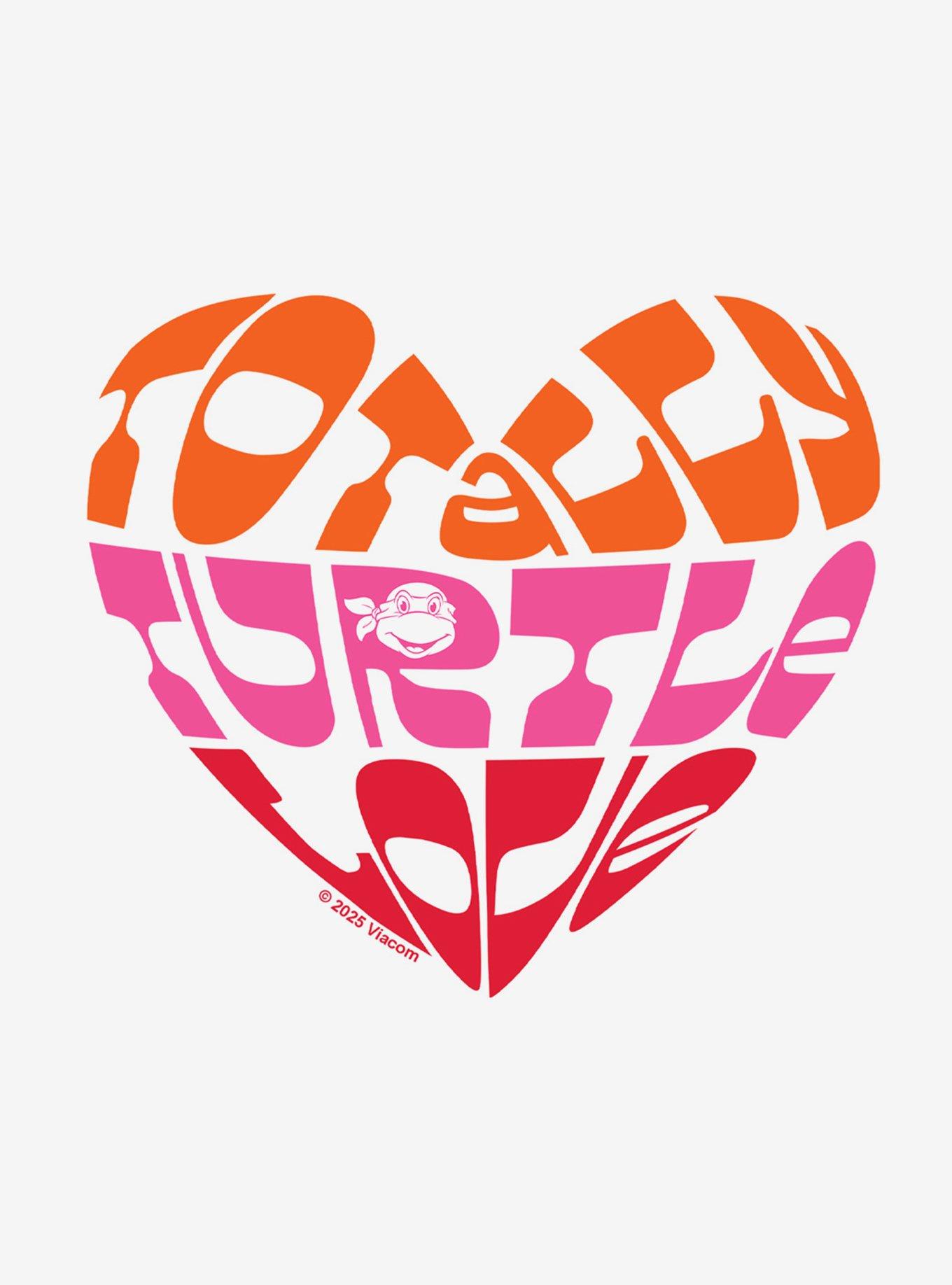 Teenage Mutant Ninja Turtles Totally Turtle Love Cap Sleeve Baby Rib Women's Crop Top, BRIGHT WHITE, alternate