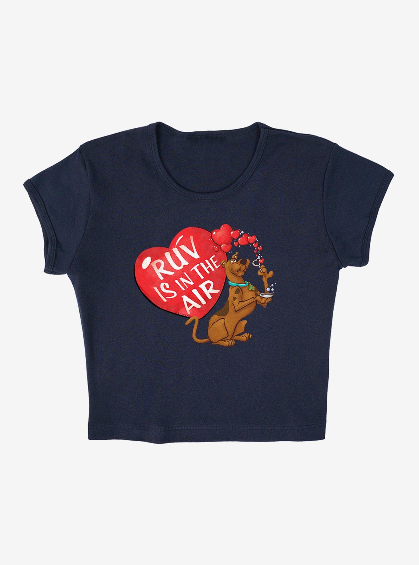 Scooby-Doo! Ruv Is In The Air Cap Sleeve Baby Rib Women's Crop Top, BLUE  NAVY, alternate