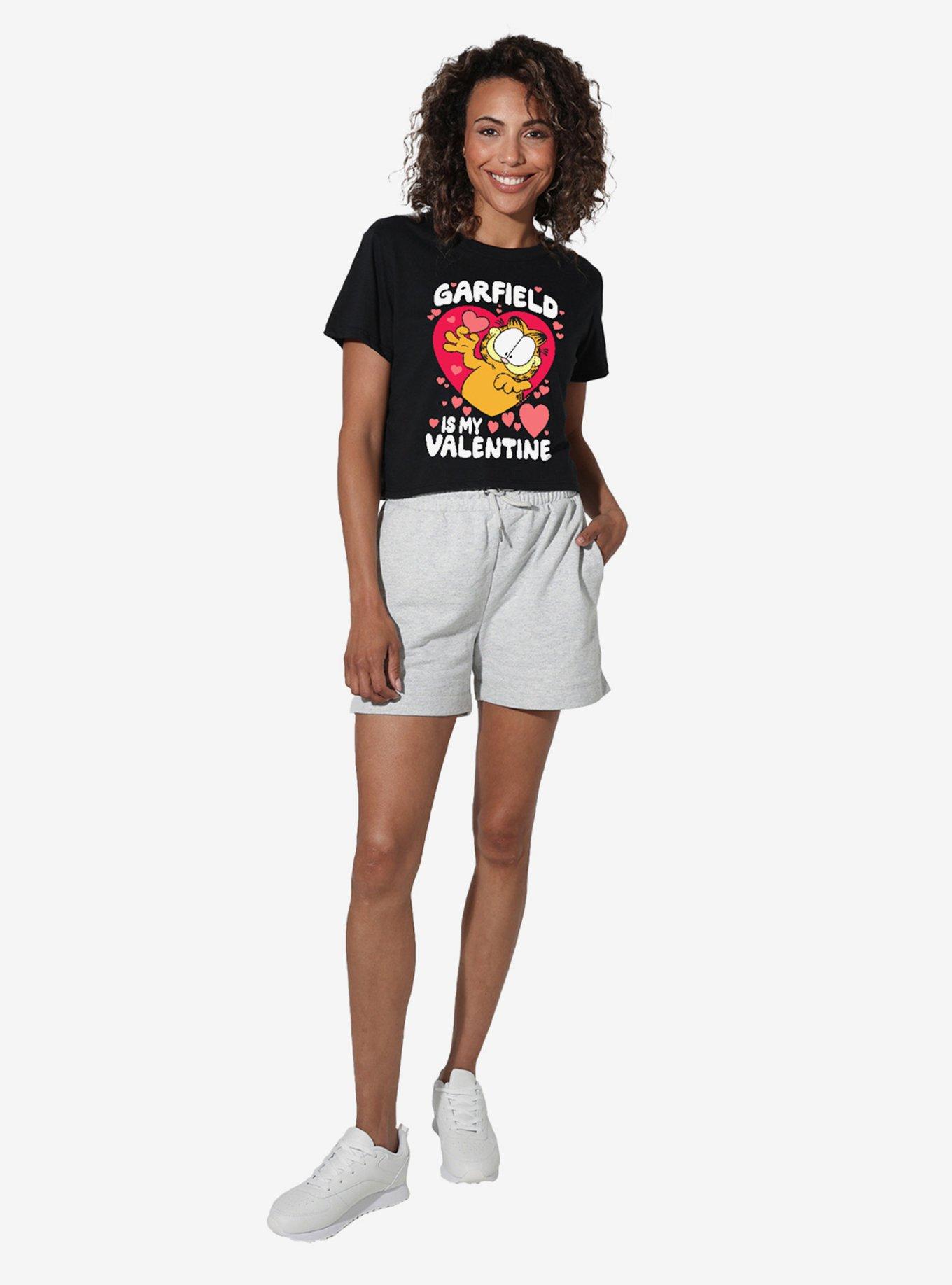 Garfield Is My Valentine Girls Crop Top T-Shirt, , hi-res