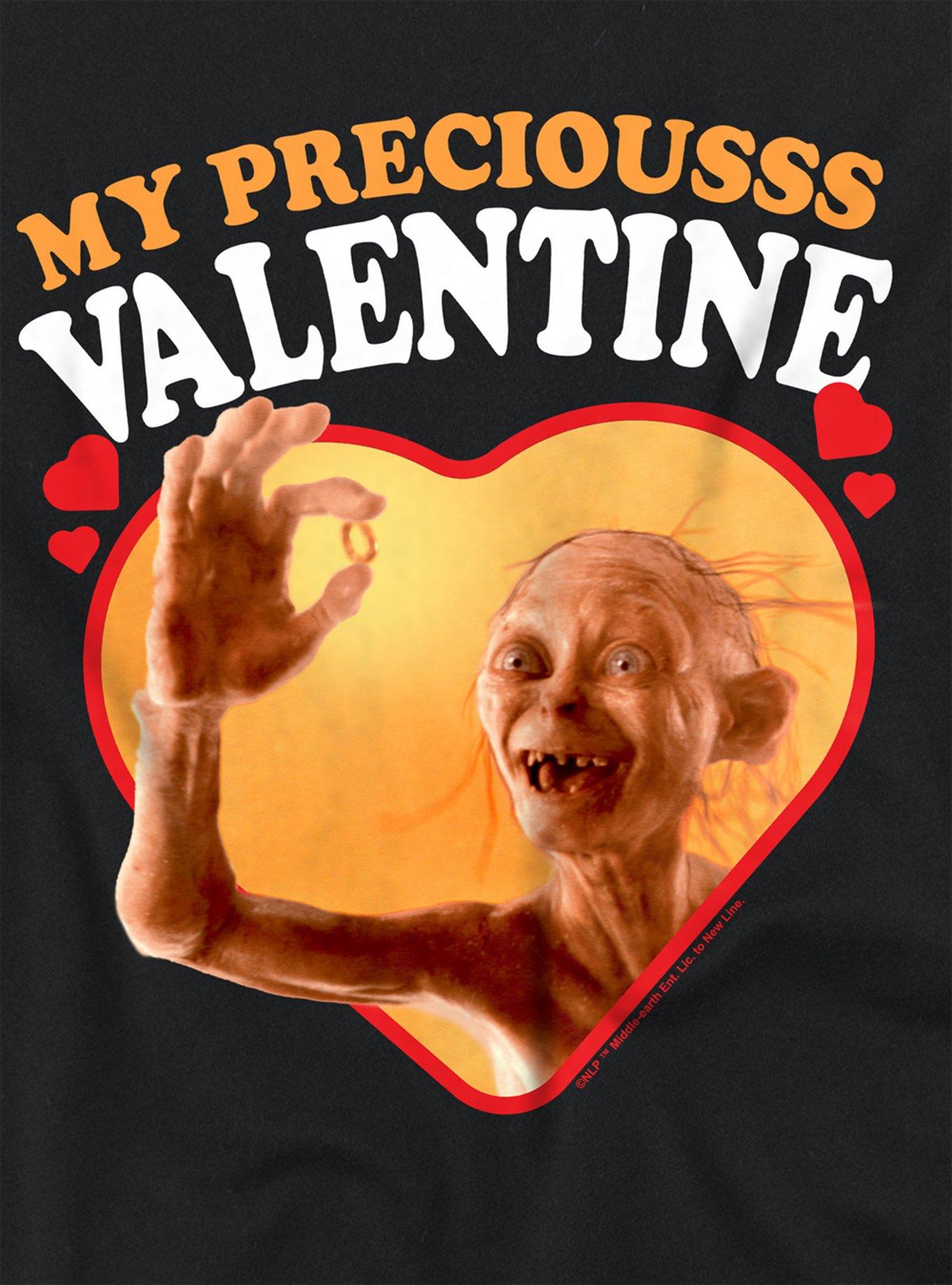 The Lord of the Rings Gollum My Precious Valentine Girls Crop Top T-Shirt, BLACK, alternate