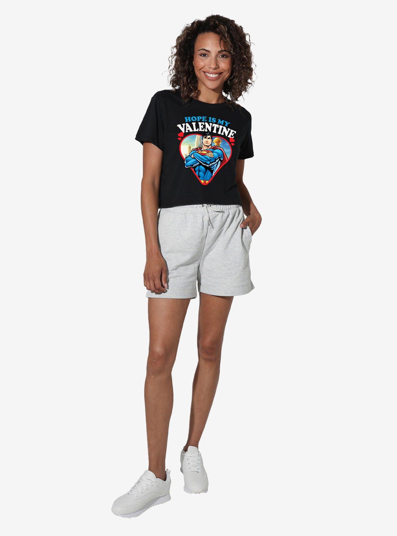 DC Comics Superman Hope Is My Valentine Girls Crop Top T-Shirt, , hi-res