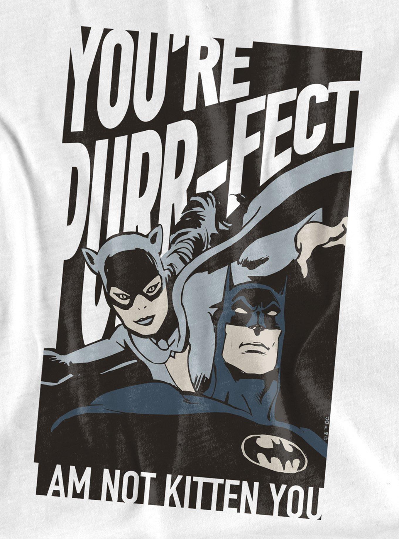 DC Comics Batman Catwoman You're Purrfect Girls Crop Top T-Shirt, BRIGHT WHITE, alternate