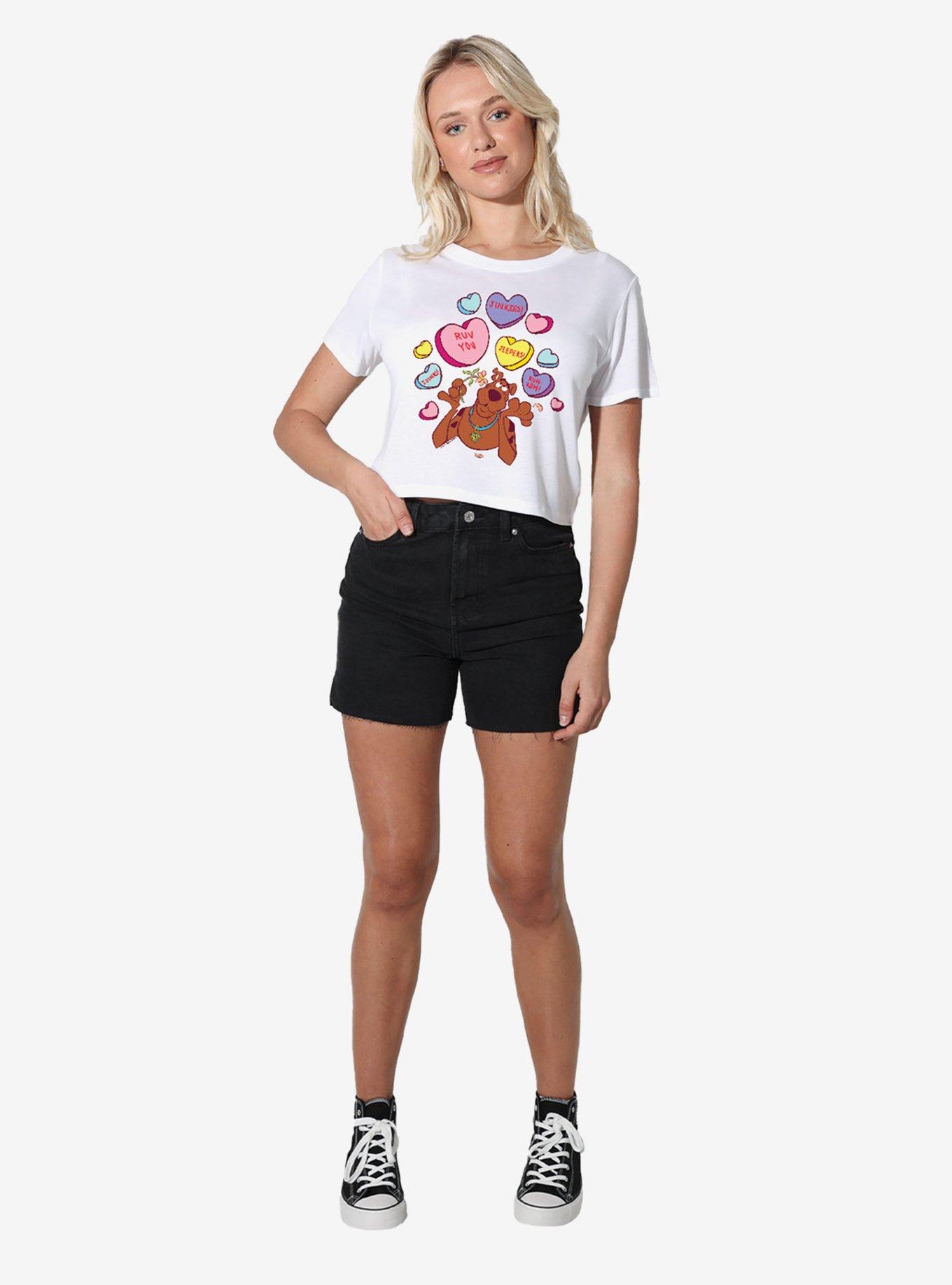 Scooby-Doo! Heart Candy Girls Crop Top T-Shirt, , hi-res