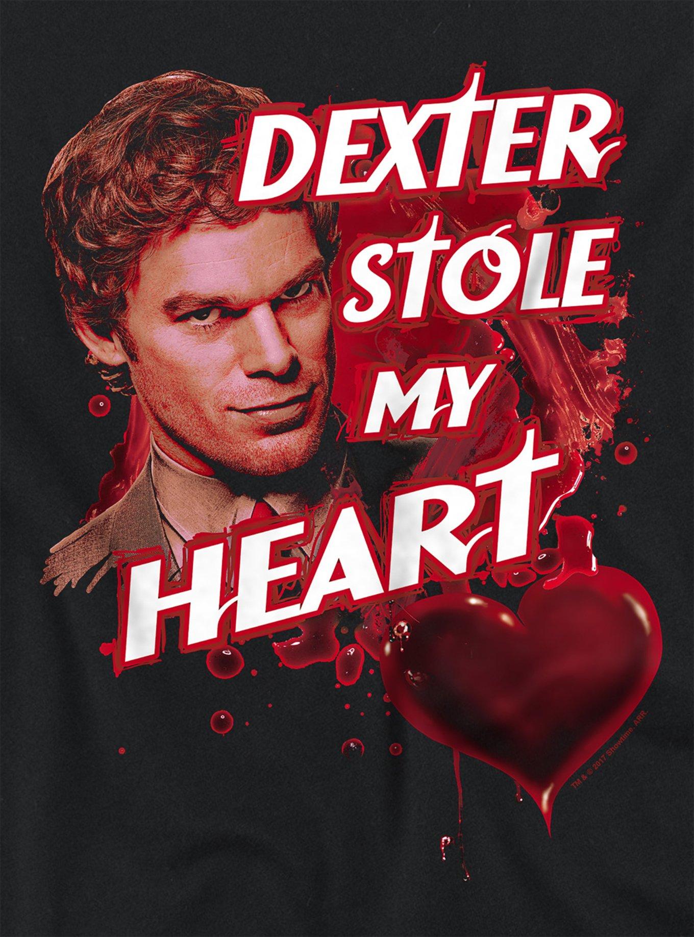 Dexter Bloody Heart Girls Crop Top T-Shirt, BLACK, alternate