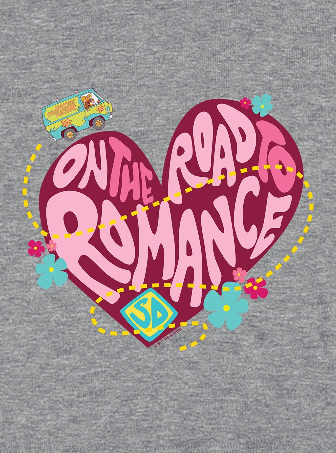 Scooby-Doo! Road To Romance Cap Sleeve Baby Rib Girls Crop Top, ATHLETIC HEATHER, alternate