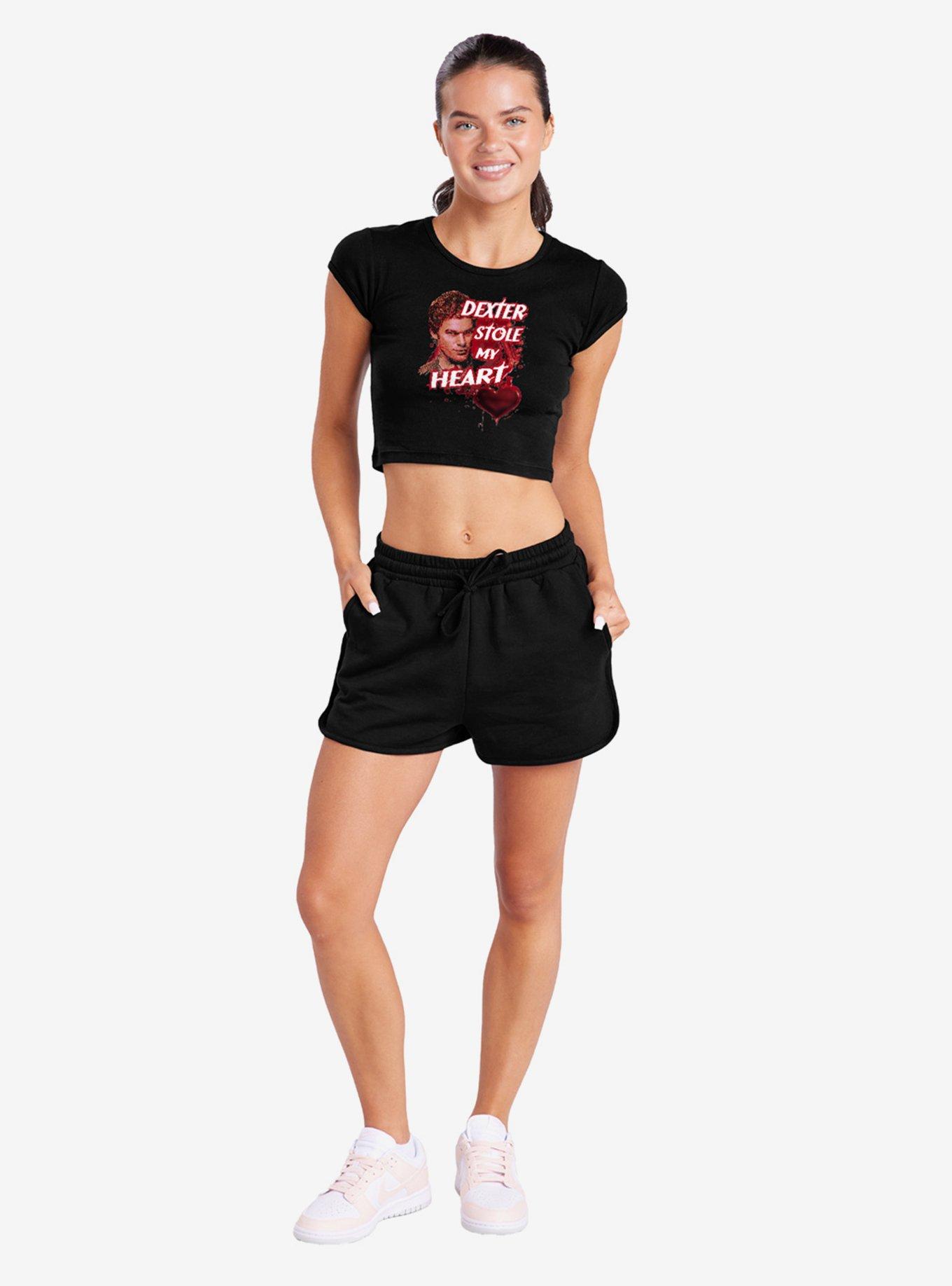 Dexter Bloody Heart Cap Sleeve Baby Rib Girls Crop Top, , hi-res