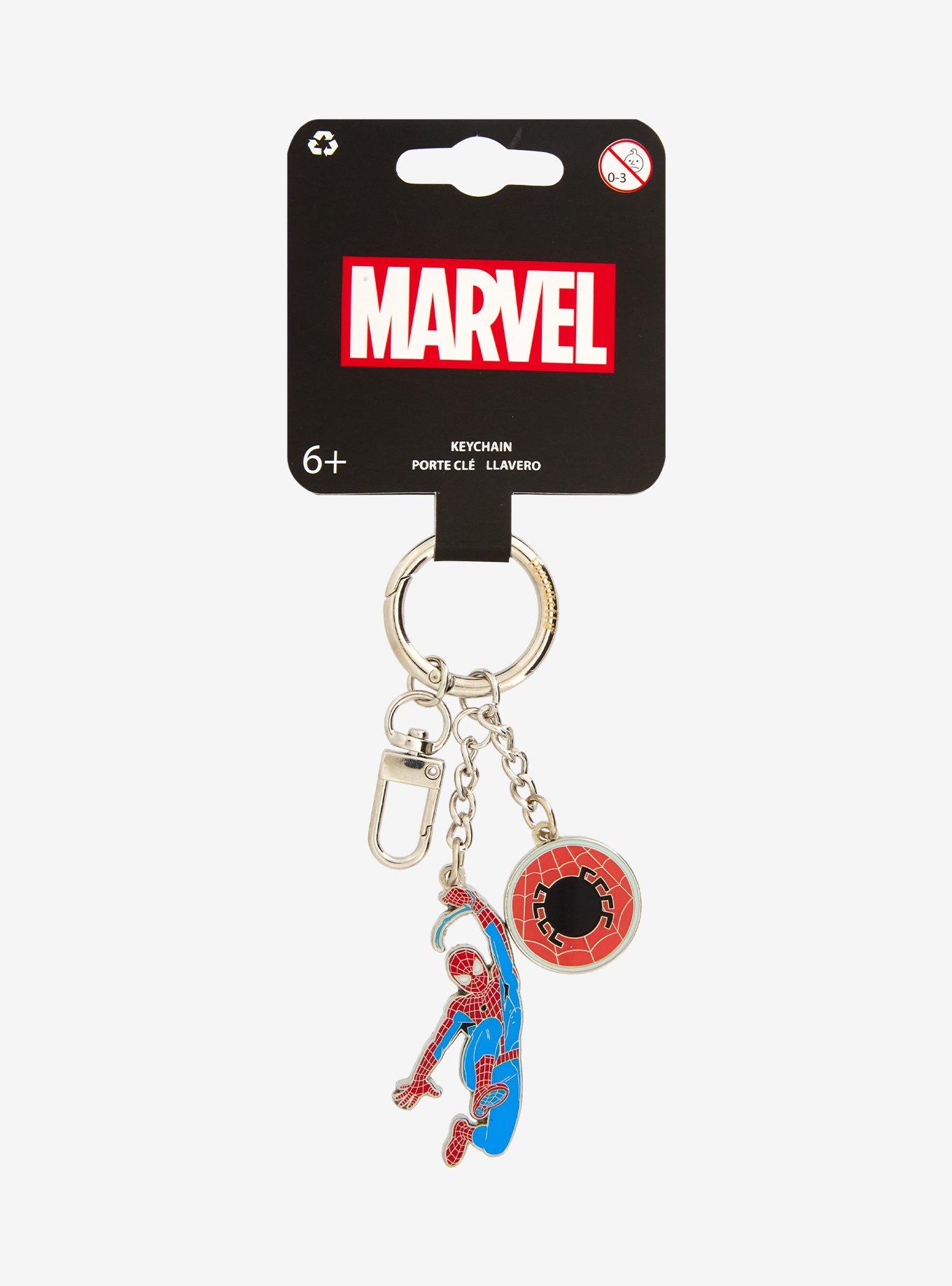 Loungefly Marvel Spider-Man Swinging Multi-Charm Keychain, , alternate