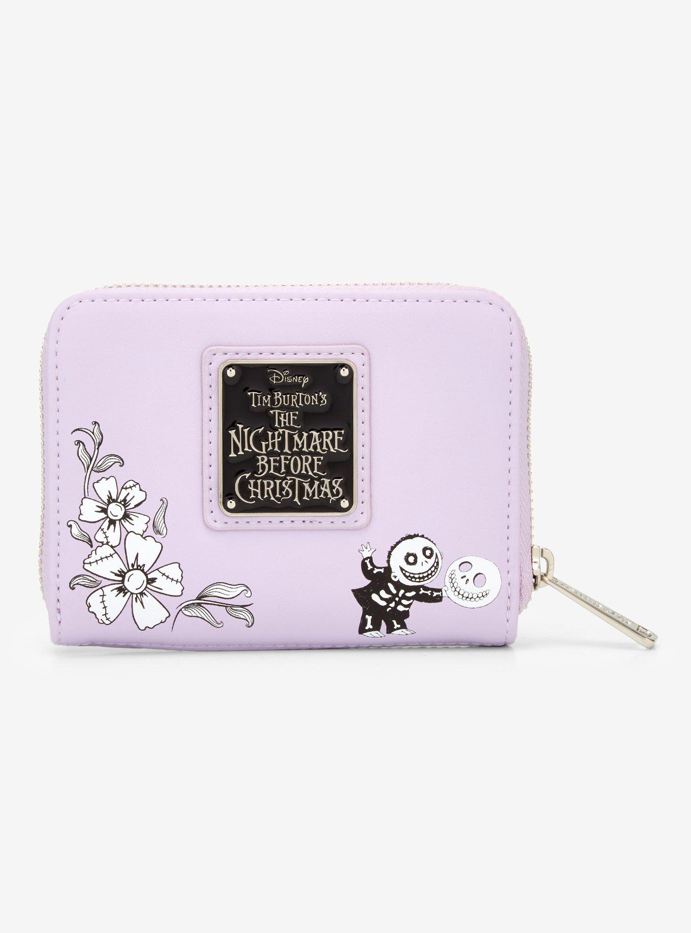 Loungefly Disney The Nightmare Before Christmas Jack & Sally Floral Small Zip Wallet- BoxLunch Exclusive, , alternate