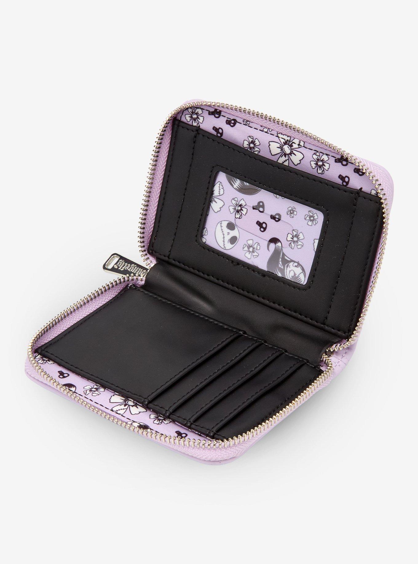Loungefly Disney The Nightmare Before Christmas Jack & Sally Floral Small Zip Wallet- BoxLunch Exclusive, , alternate