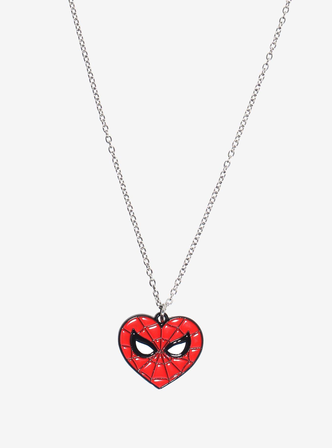 Marvel Spider-Man Heart Pendant Necklace, , alternate