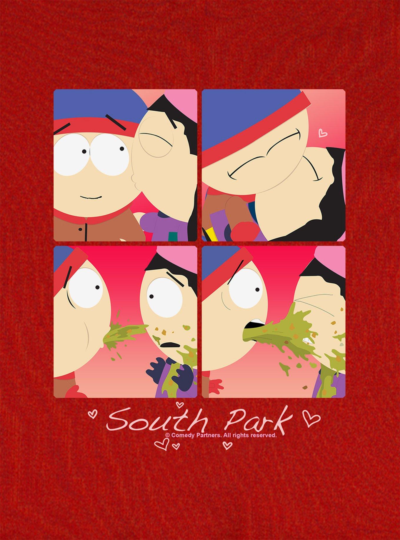 South Park Kyle and Wendy Squares Cap Sleeve Baby Rib Girls Crop Top, RED, alternate