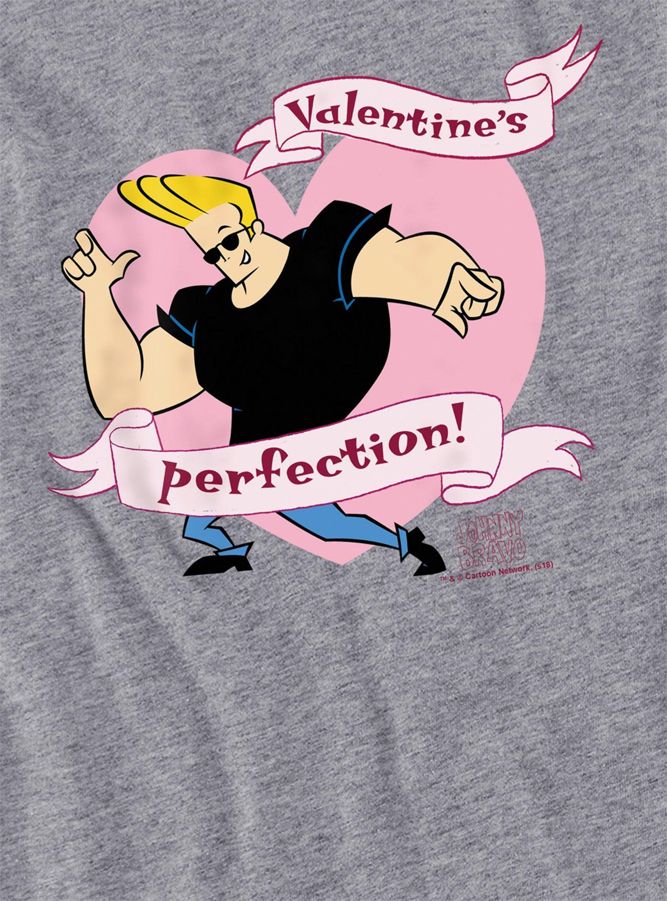 Johnny Bravo Valentines Perfection Girls Crop Top T-Shirt, ATHLETIC HEATHER, alternate