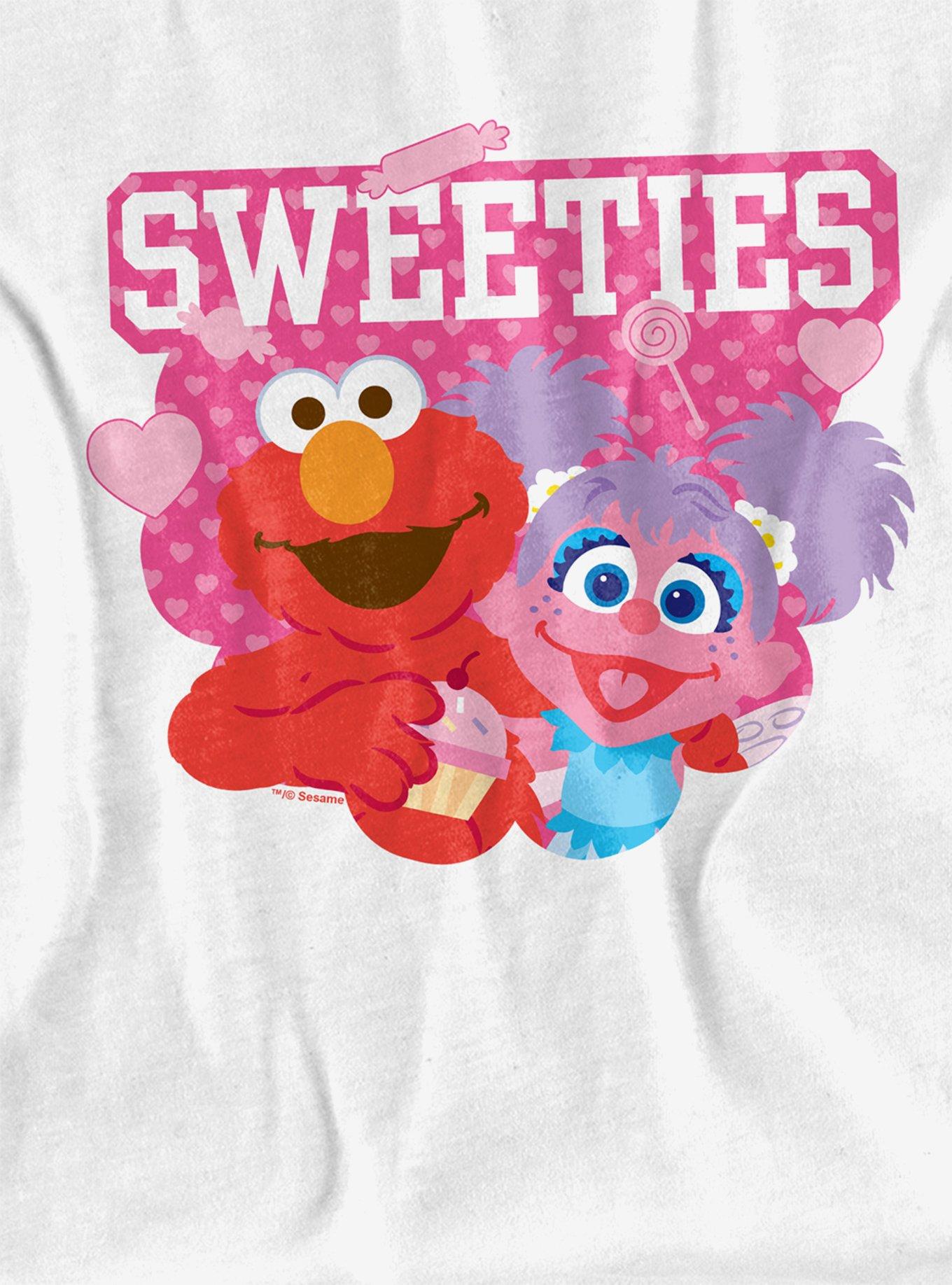 Sesame Street Sweeties Elmo and Abby Girls Crop Top T-Shirt, BRIGHT WHITE, alternate