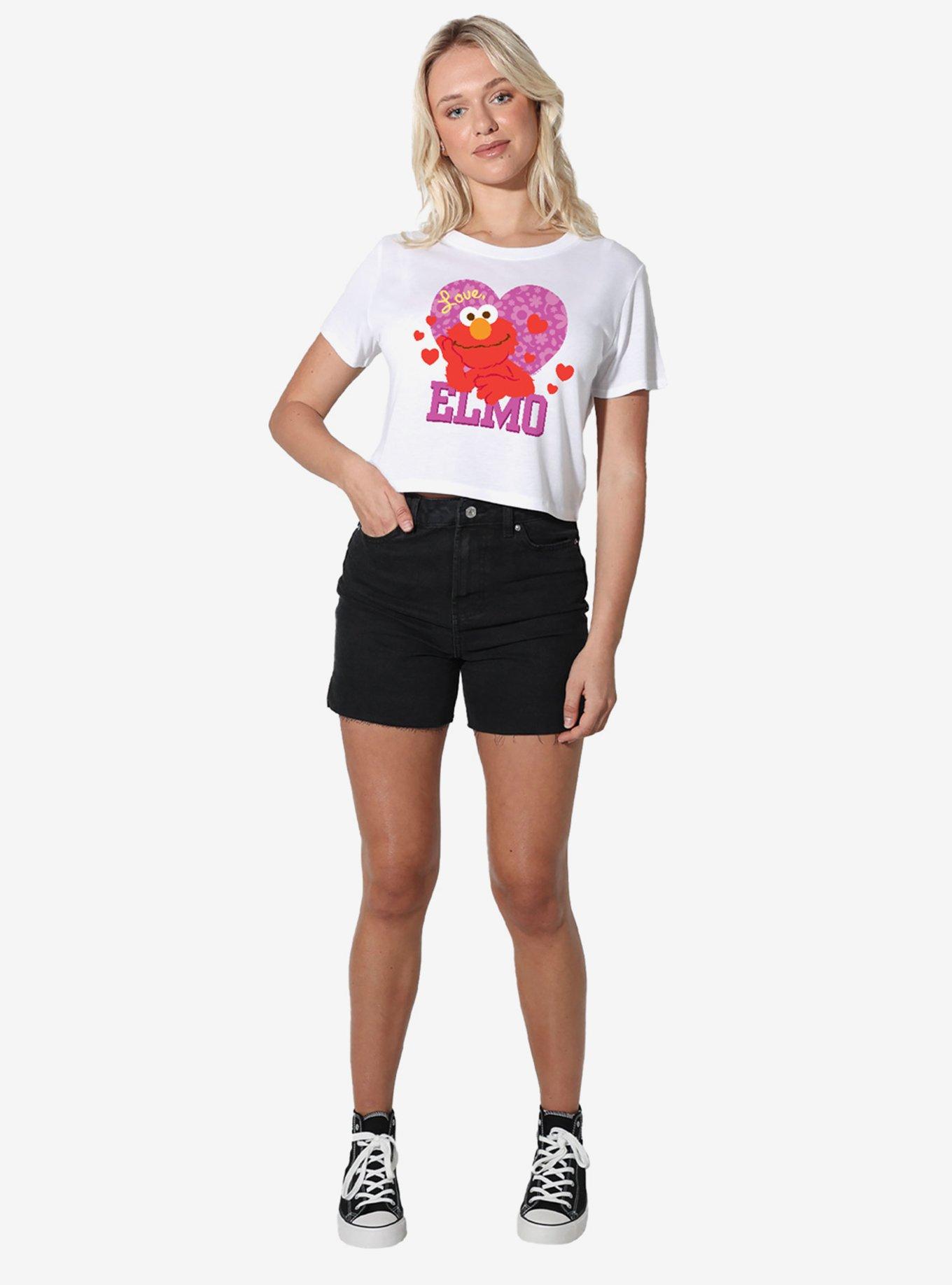 Sesame Street Love Elmo Girls Crop Top T-Shirt, , hi-res