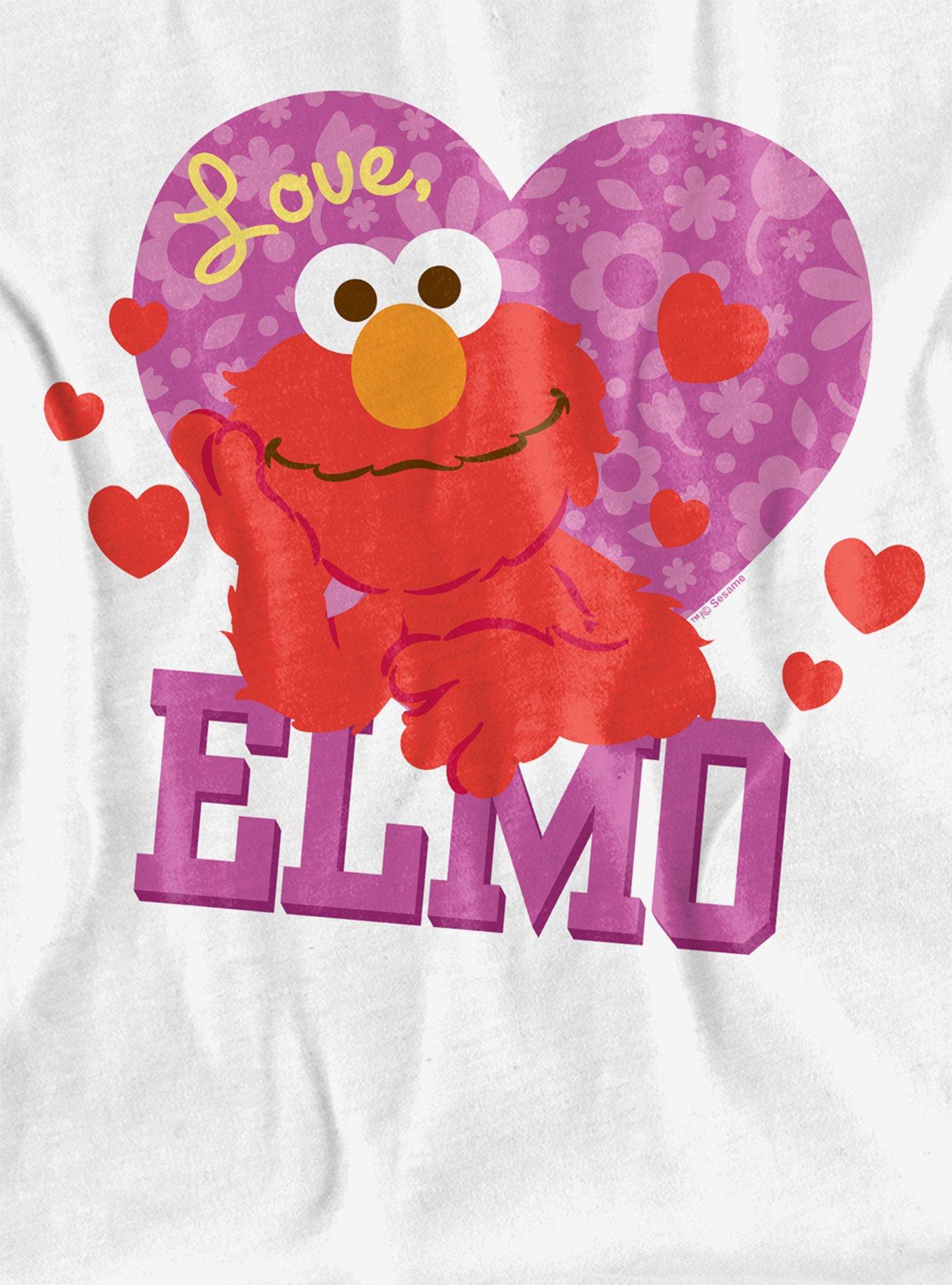 Sesame Street Love Elmo Girls Crop Top T-Shirt, BRIGHT WHITE, alternate