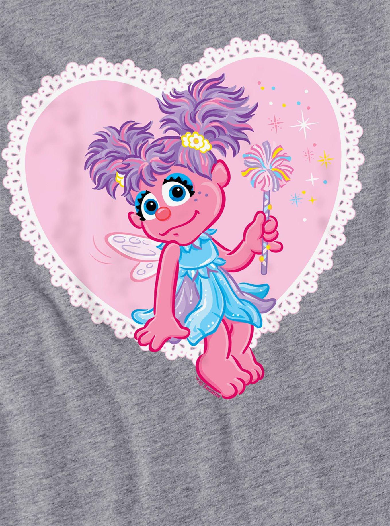 Sesame Street Heart With Abby Cadabby Girls Crop Top T-Shirt, ATHLETIC HEATHER, alternate