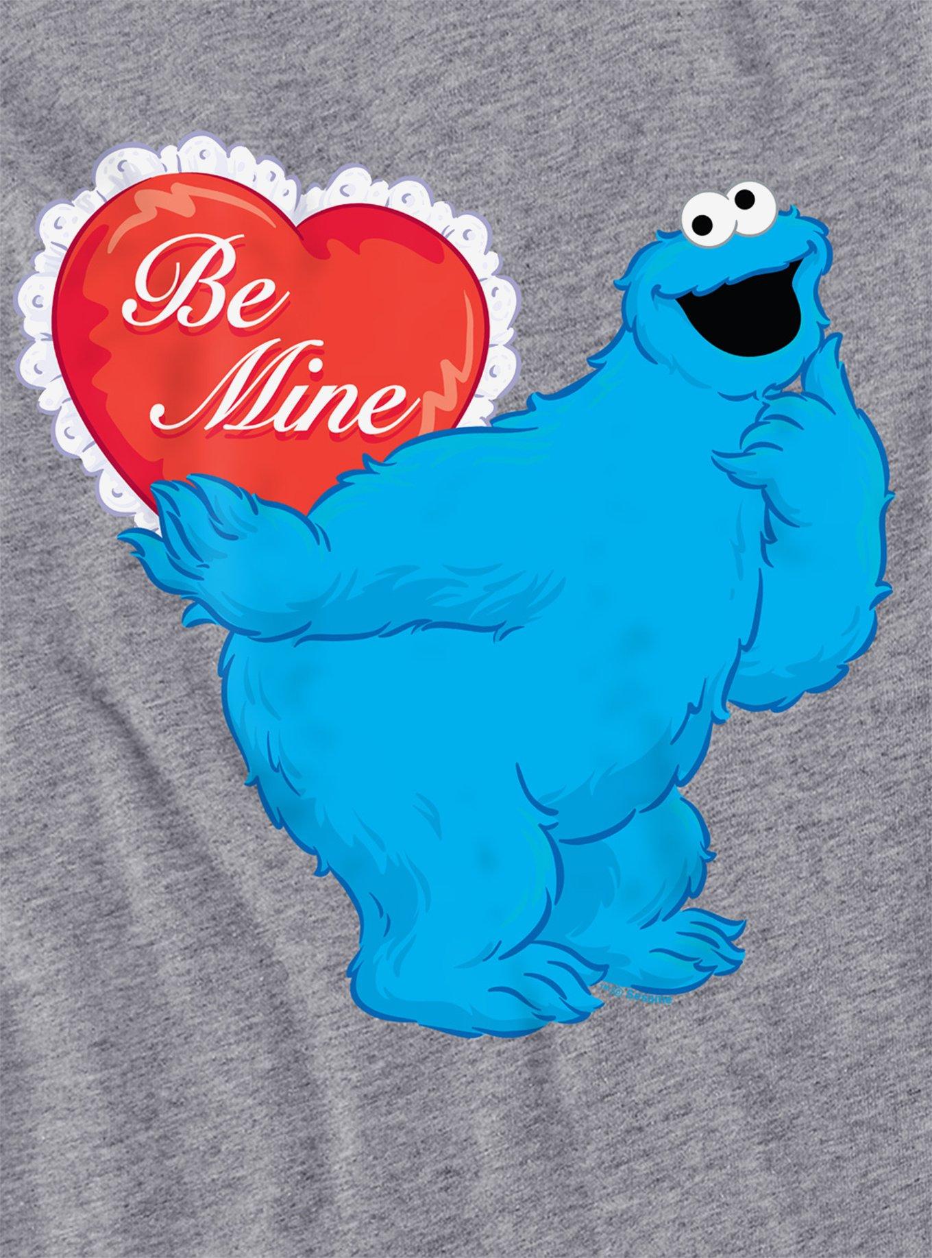 Sesame Street Be Mine With Cookie Monster Girls Crop Top T-Shirt, ATHLETIC HEATHER, alternate