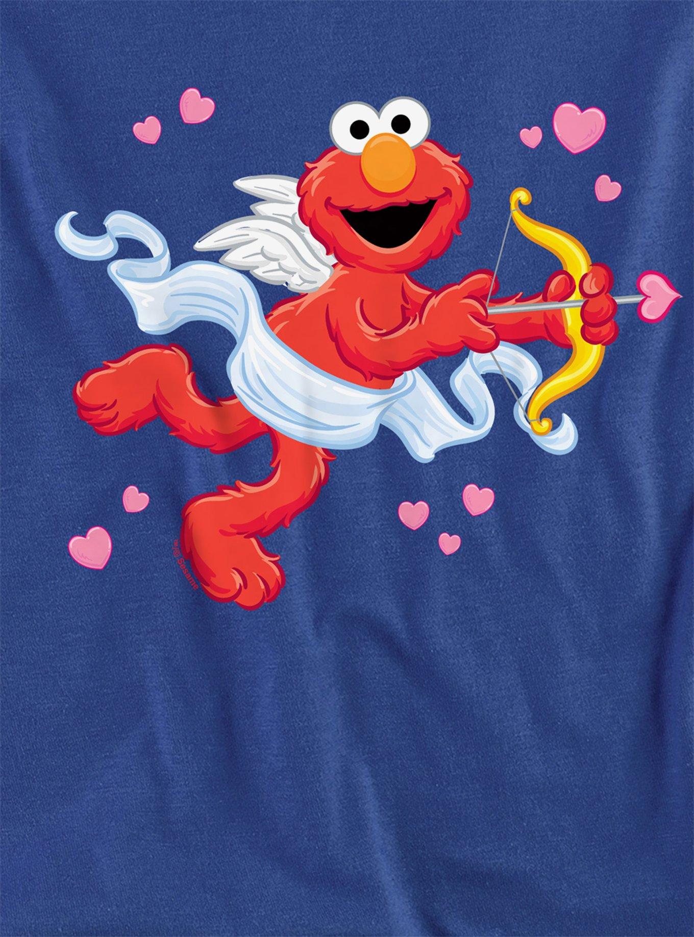 Sesame Street Cupid Elmo Girls Crop Top T-Shirt, ROYAL, alternate