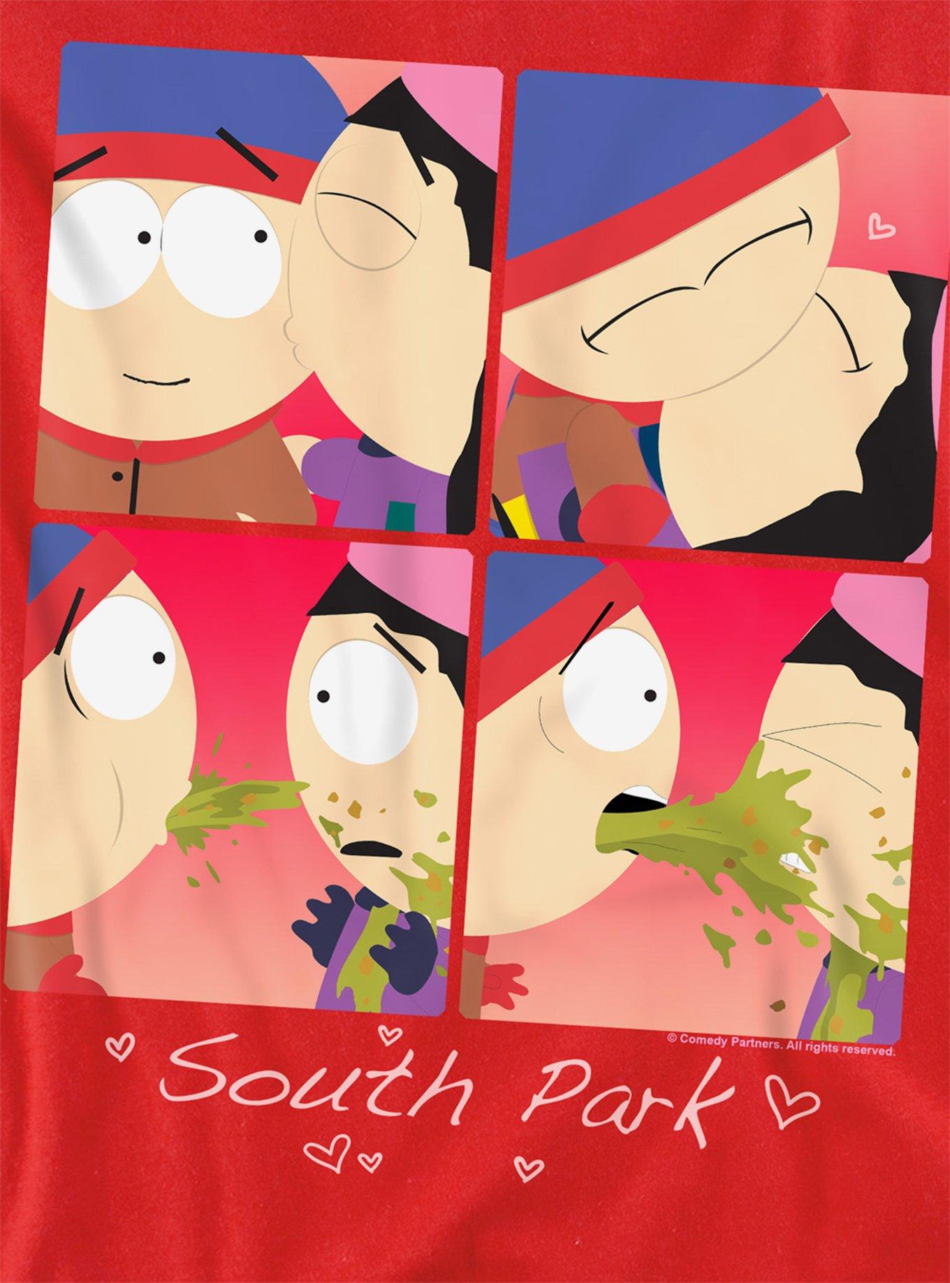 South Park Kyle and Wendy Squares Girls Crop Top T-Shirt, RED, alternate