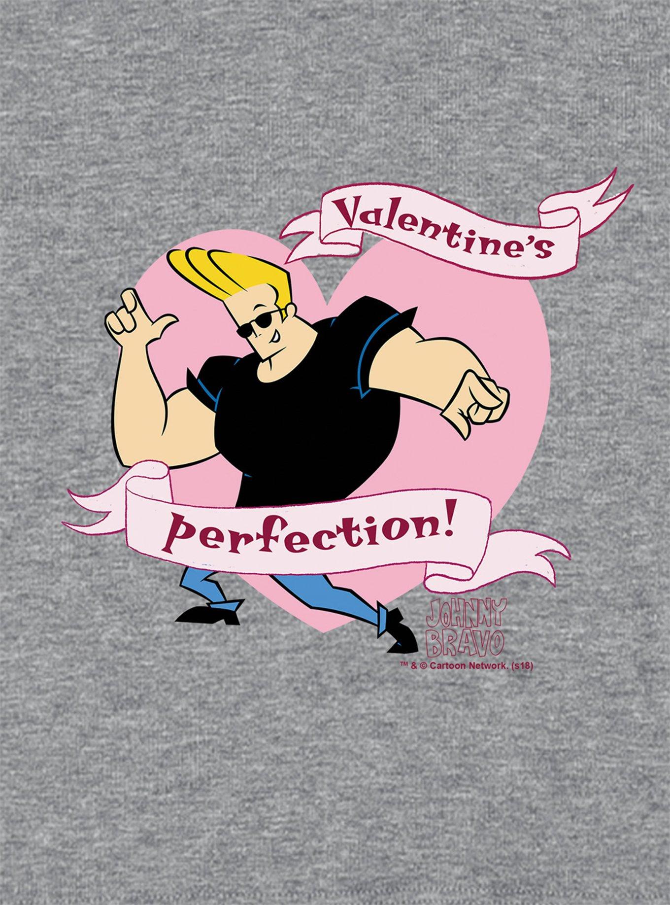 Johnny Bravo Valentines Perfection Cap Sleeve Baby Rib Girls Crop Top, ATHLETIC HEATHER, alternate