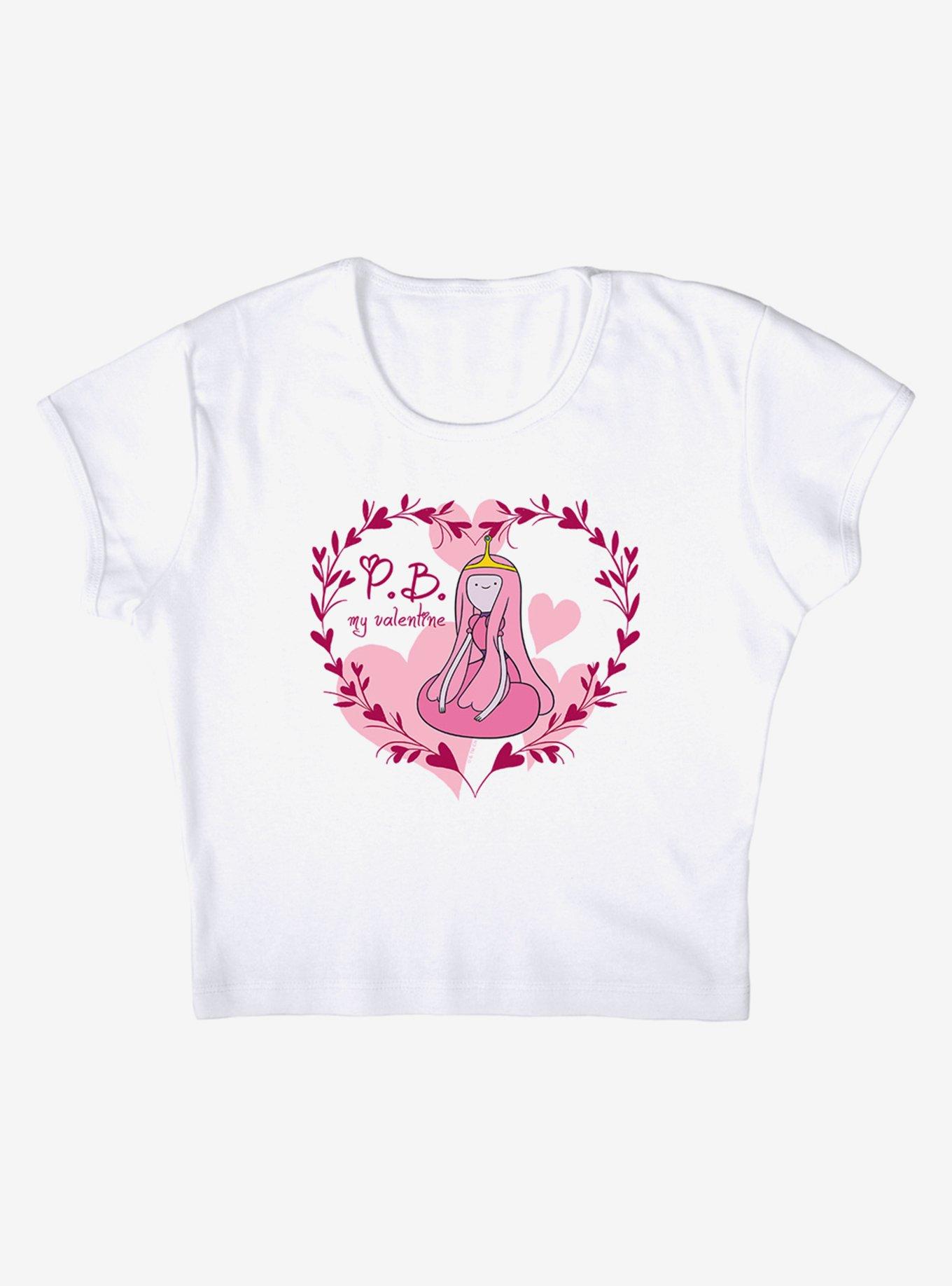 Adventure Time My Valentine Cap Sleeve Baby Rib Girls Crop Top, BRIGHT WHITE, alternate