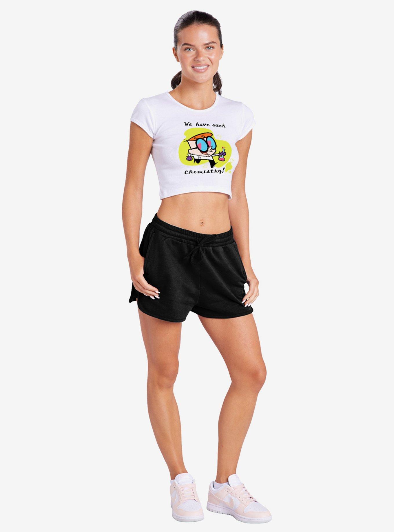 Dexter's Laboratory We Have Such Chemistry Cap Sleeve Baby Rib Girls Crop Top, , hi-res
