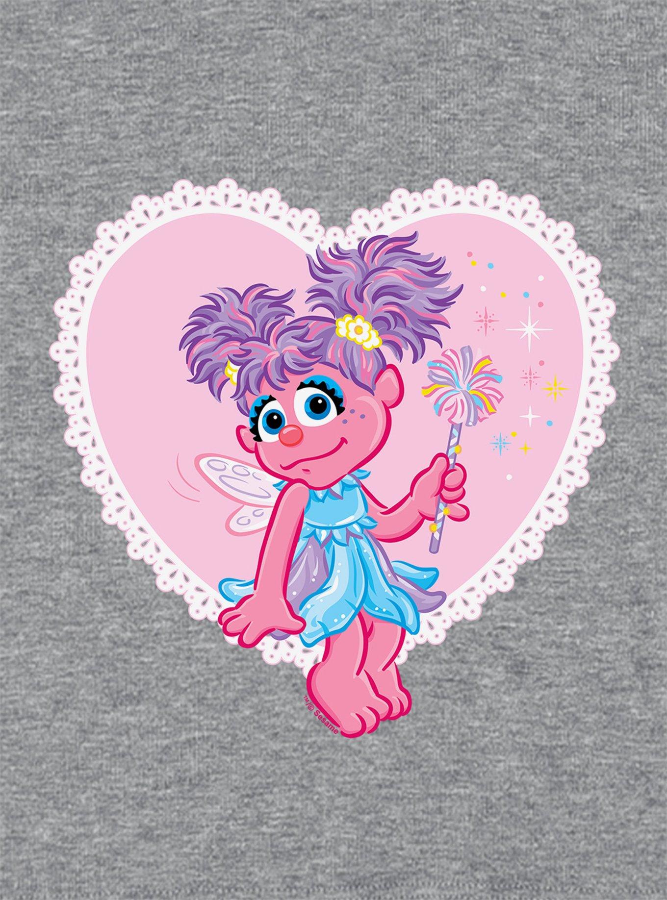 Sesame Street Heart With Abby Cadabby Cap Sleeve Baby Rib Girls Crop Top, ATHLETIC HEATHER, alternate