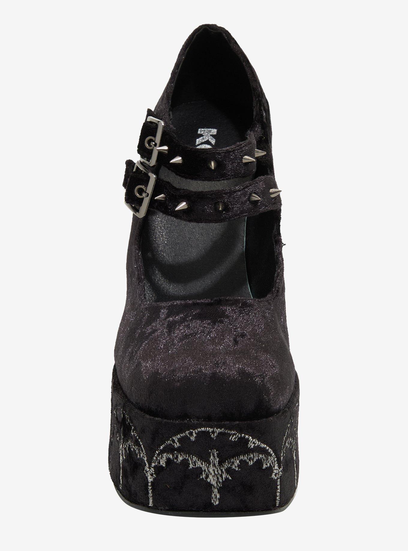 Koi Black Velvet Cathedral Platform Heels, MULTI, alternate
