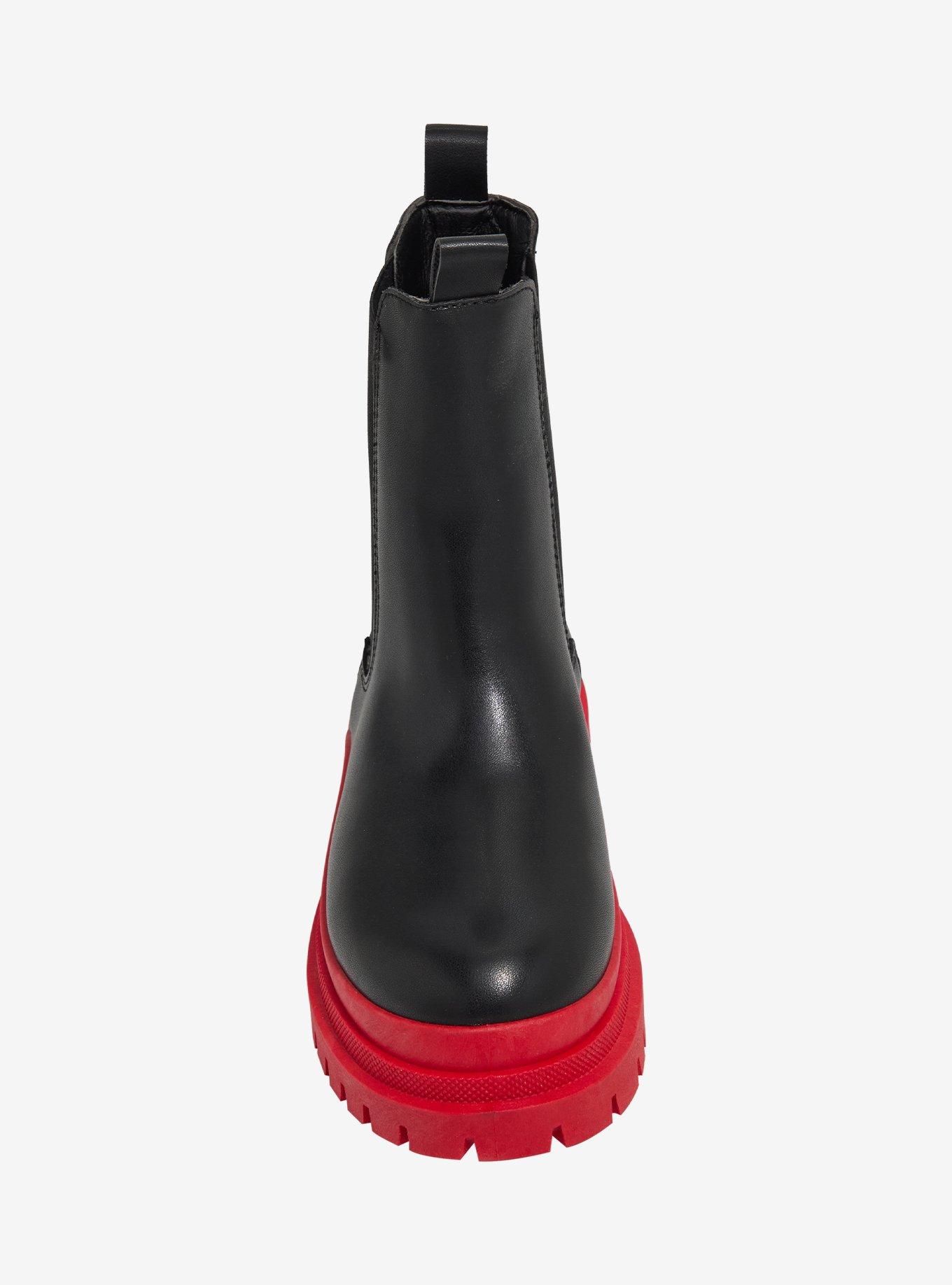 Yoki Black & Red Chelsea Boots, MULTI, alternate