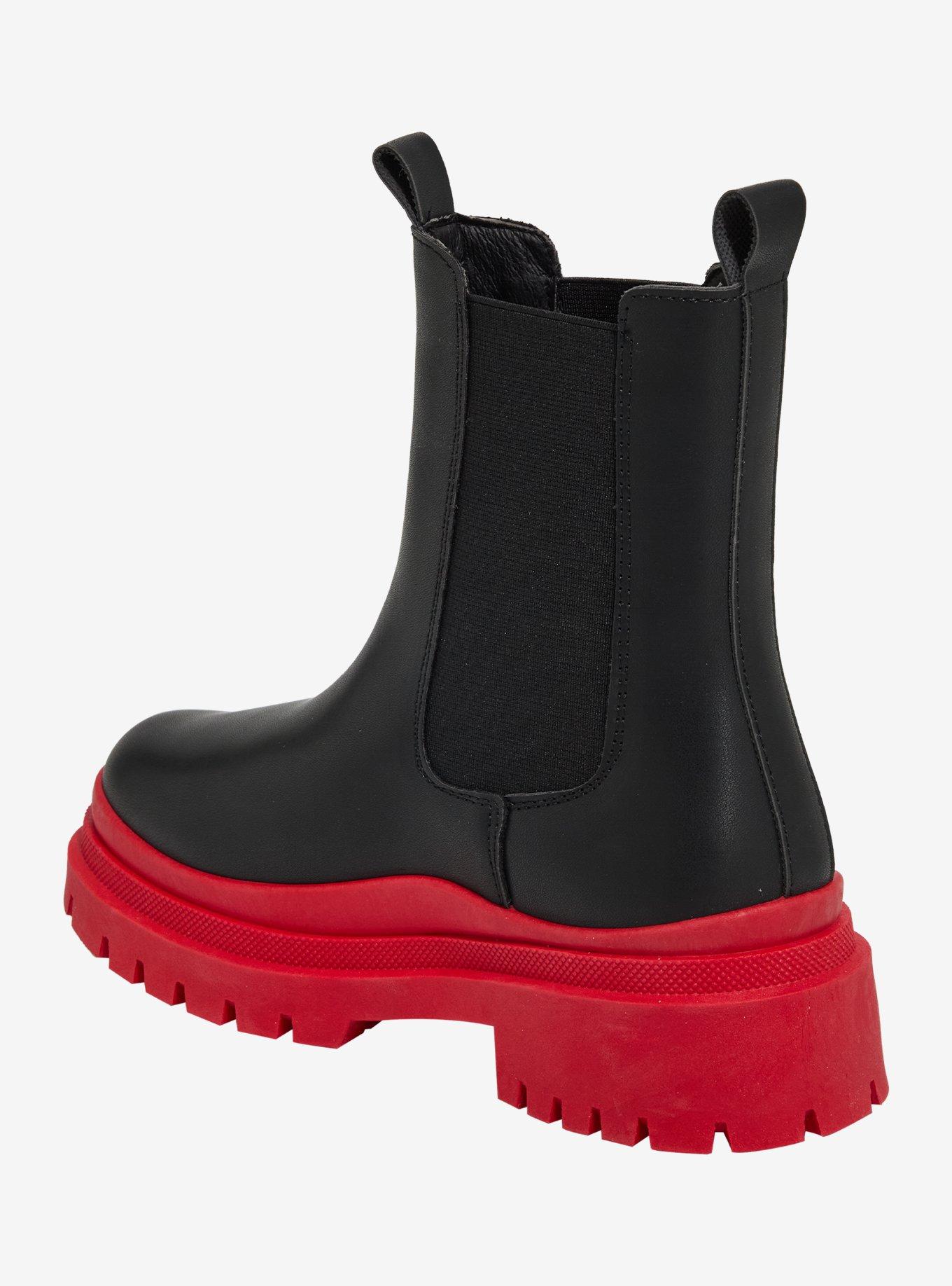 Yoki Black & Red Chelsea Boots, MULTI, alternate