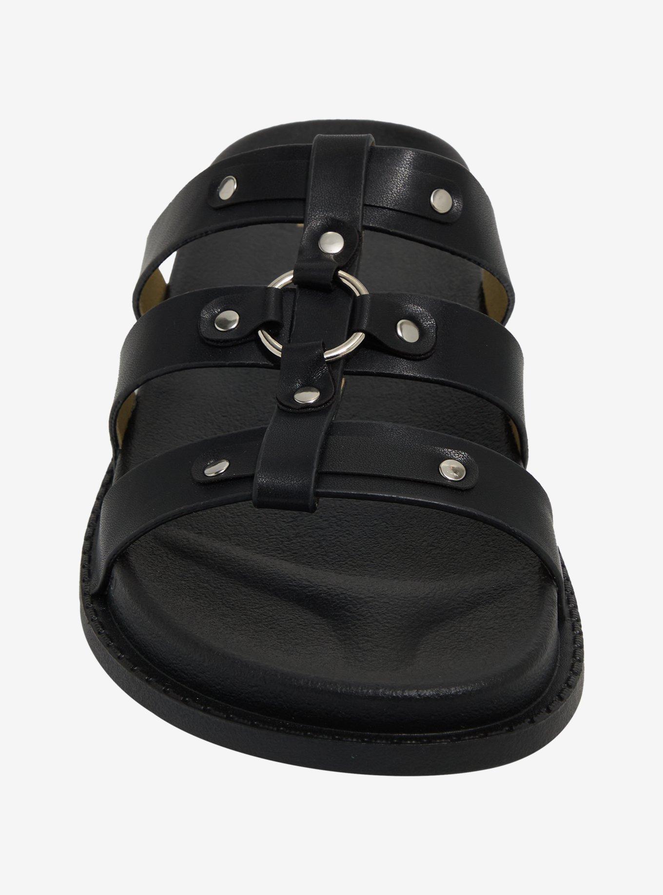 Yoki Black Nicole Strappy O-Ring Sandals, MULTI, alternate