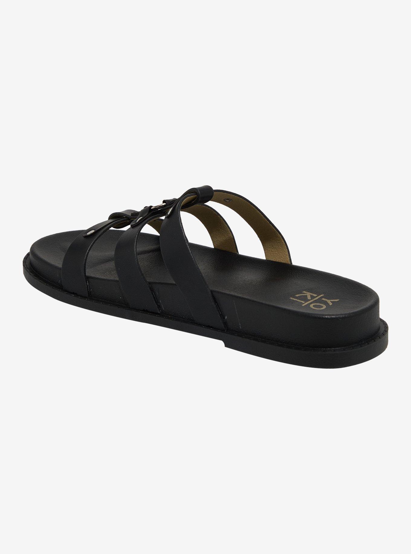 Yoki Black Nicole Strappy O-Ring Sandals, MULTI, alternate