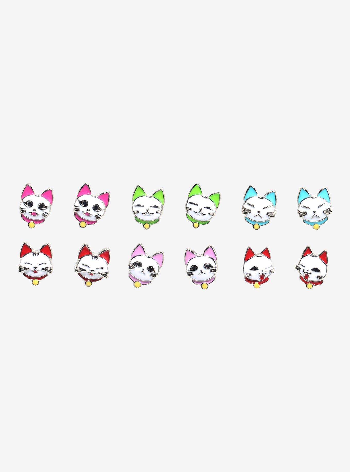 Lucky Cat Stud Earring Set, , hi-res
