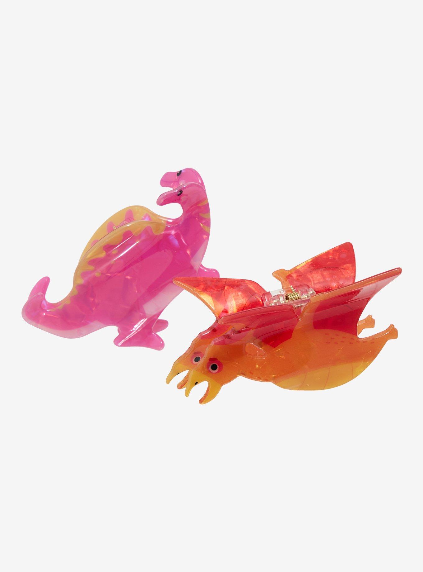 Dinosaur Figural Hair Clip Set, , alternate