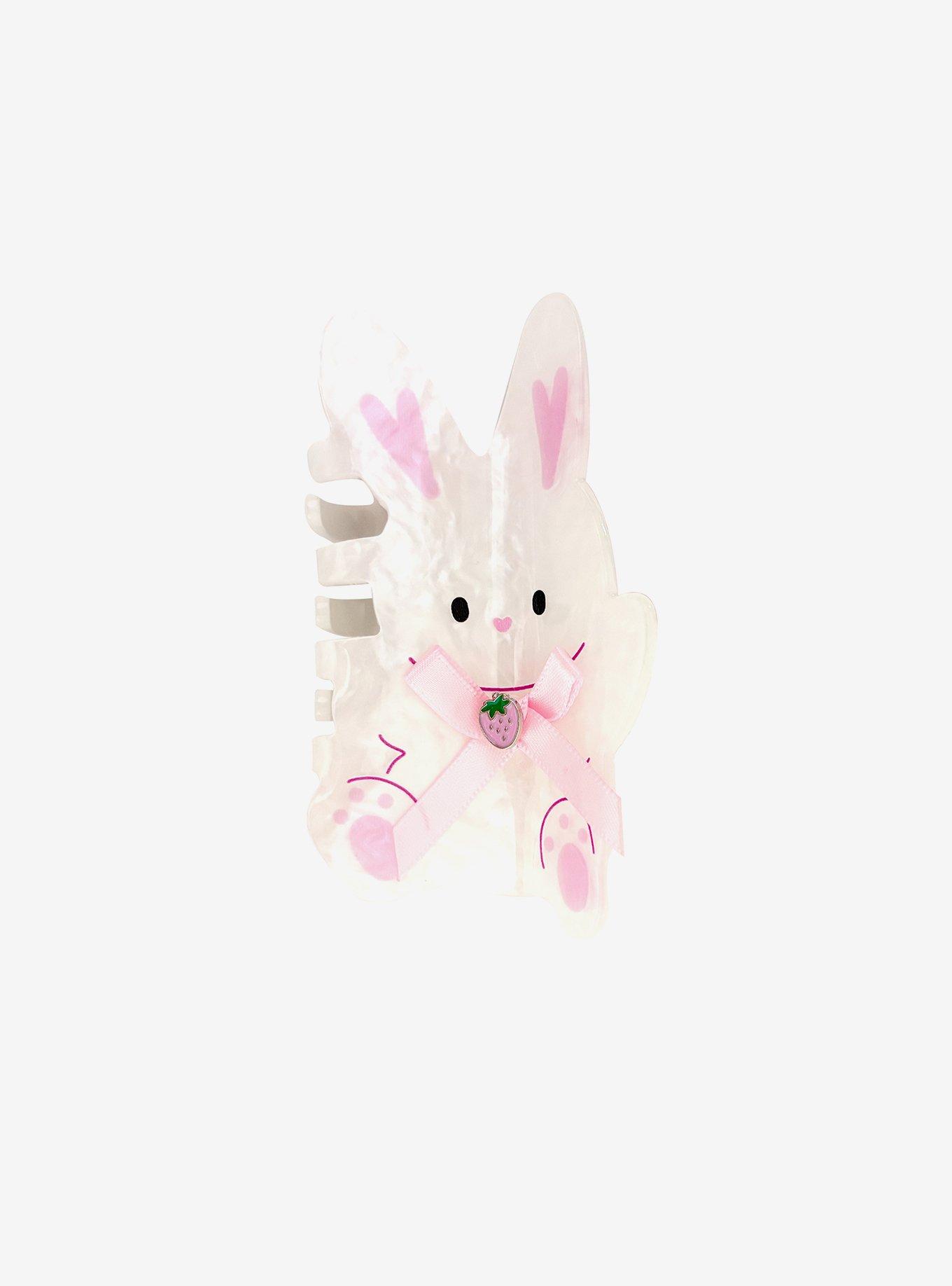 Sweet Society White Rabbit Strawberry Ribbon Claw Hair Clip, , hi-res